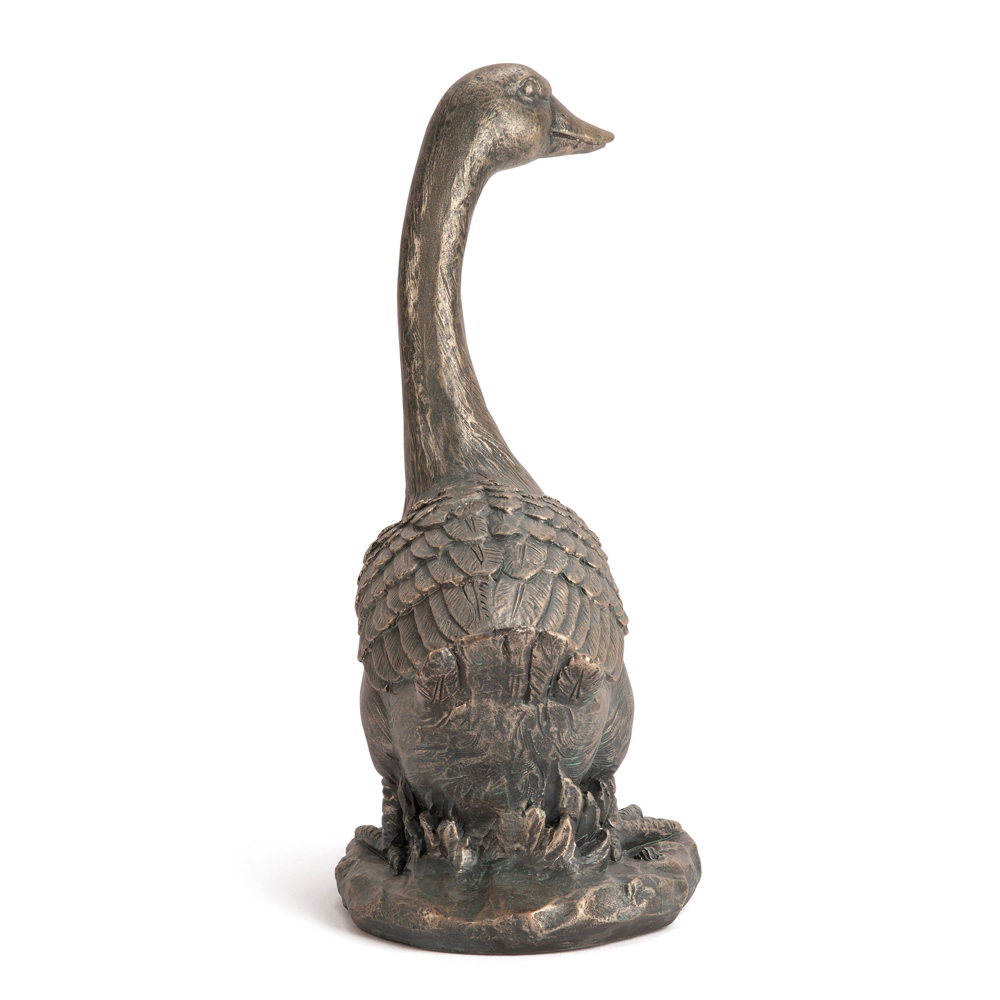 Glitzhome® 20" MGO Faux Bronze Goose Garden Statue