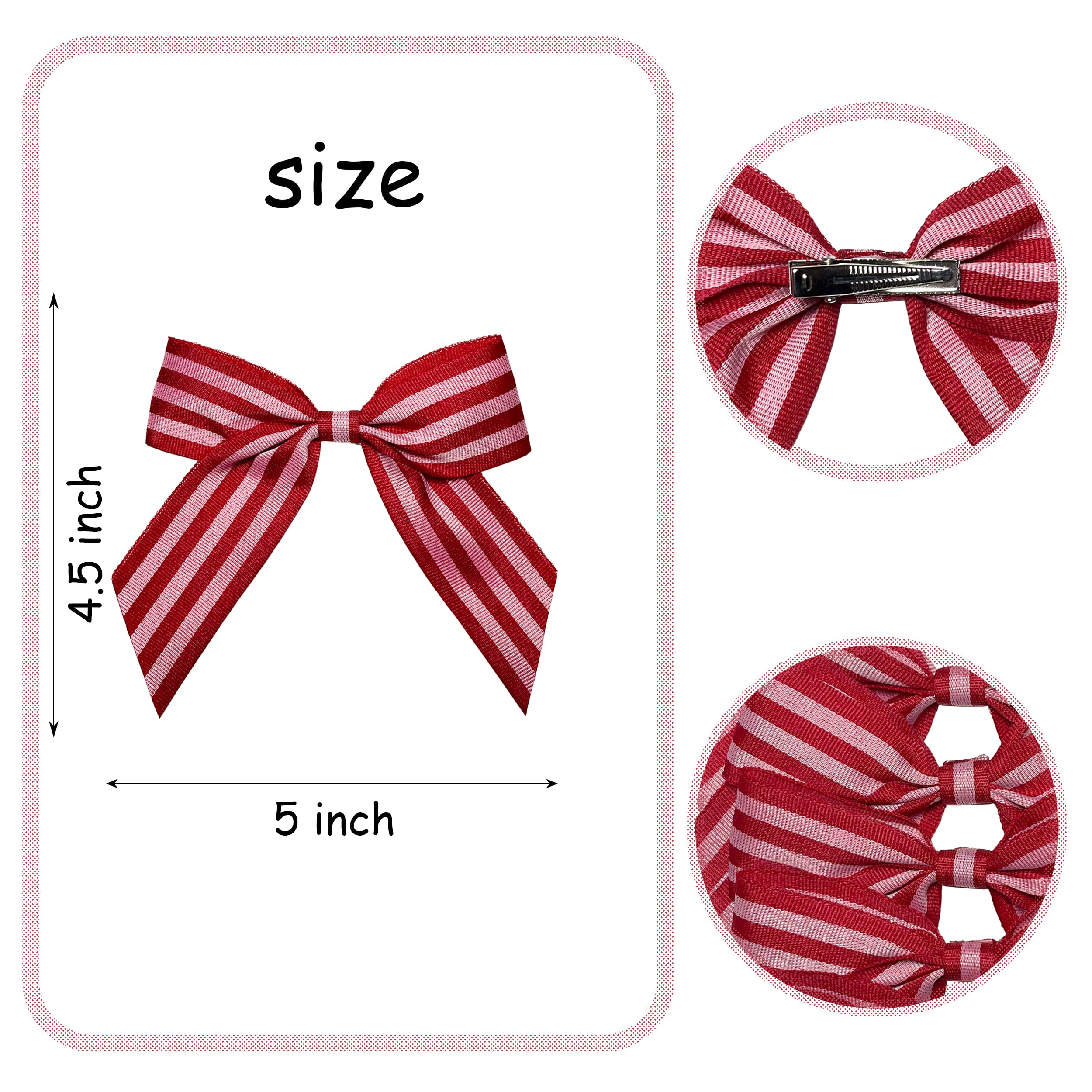 Mini Red & Pink Stripes Bows, 6ct. by Celebrate It®