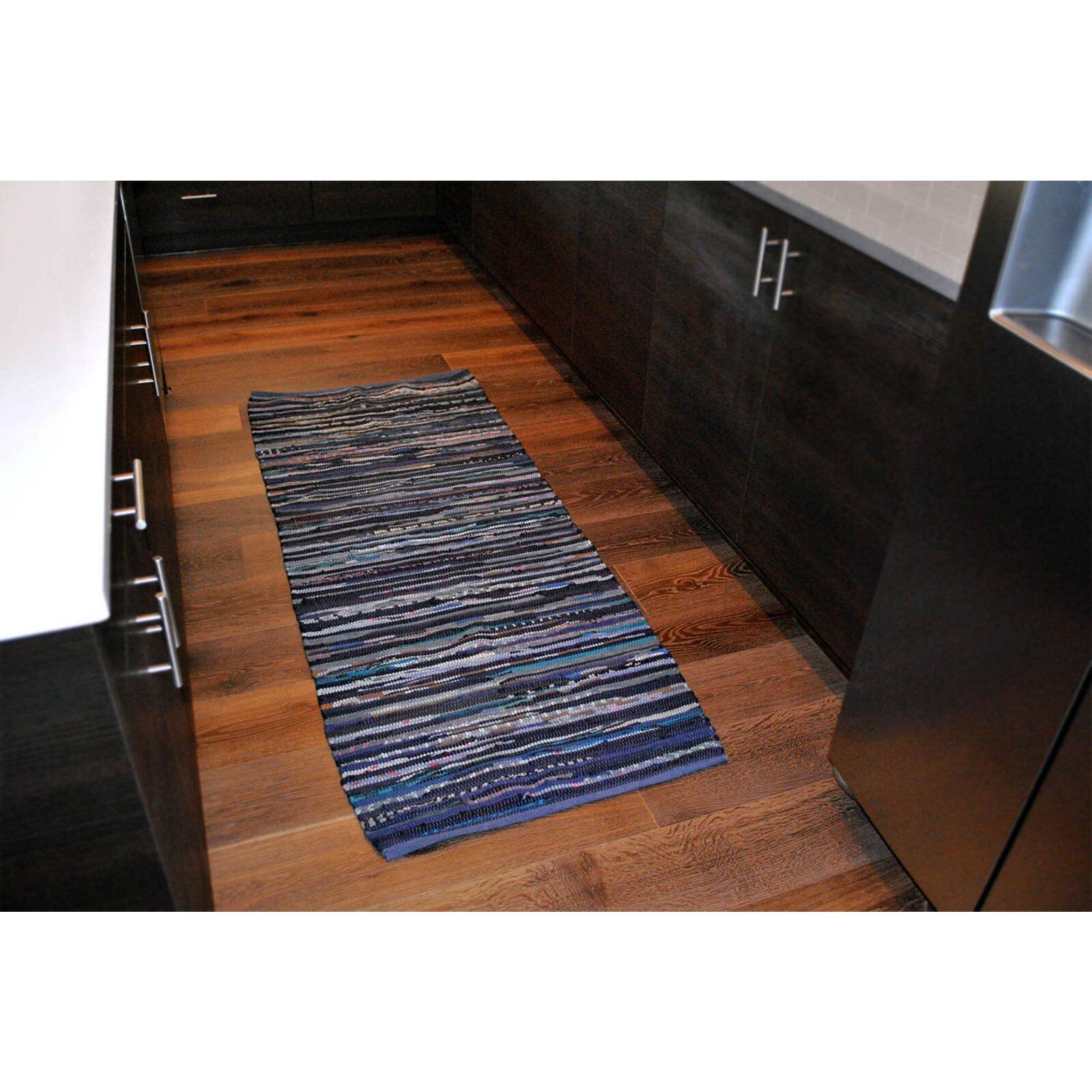DII® Multi Nautical Blue Rag Rug, 2.25ft. x 6ft.