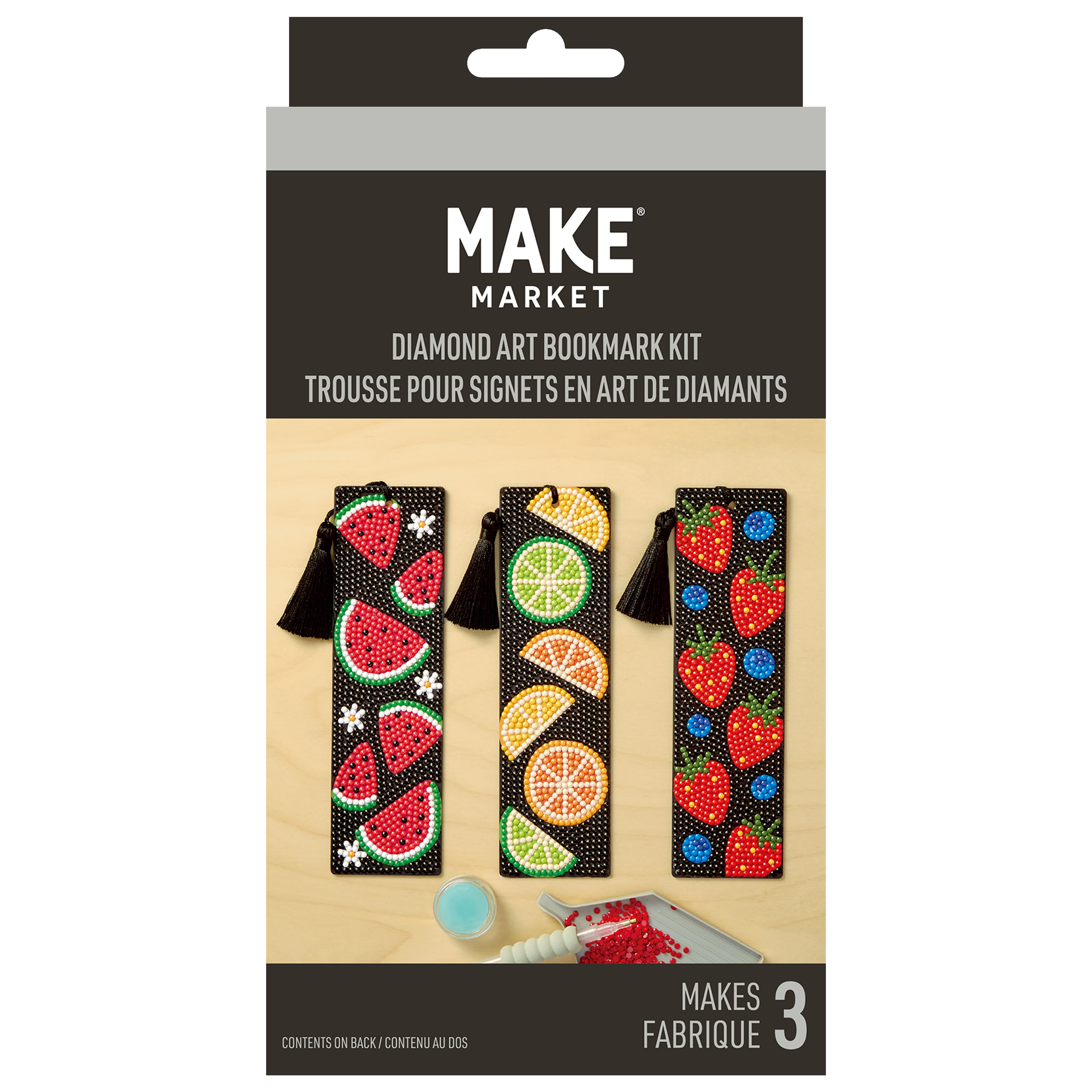 Fruit 3-Piece Diamond Art Bookmark Kit by Make Market®