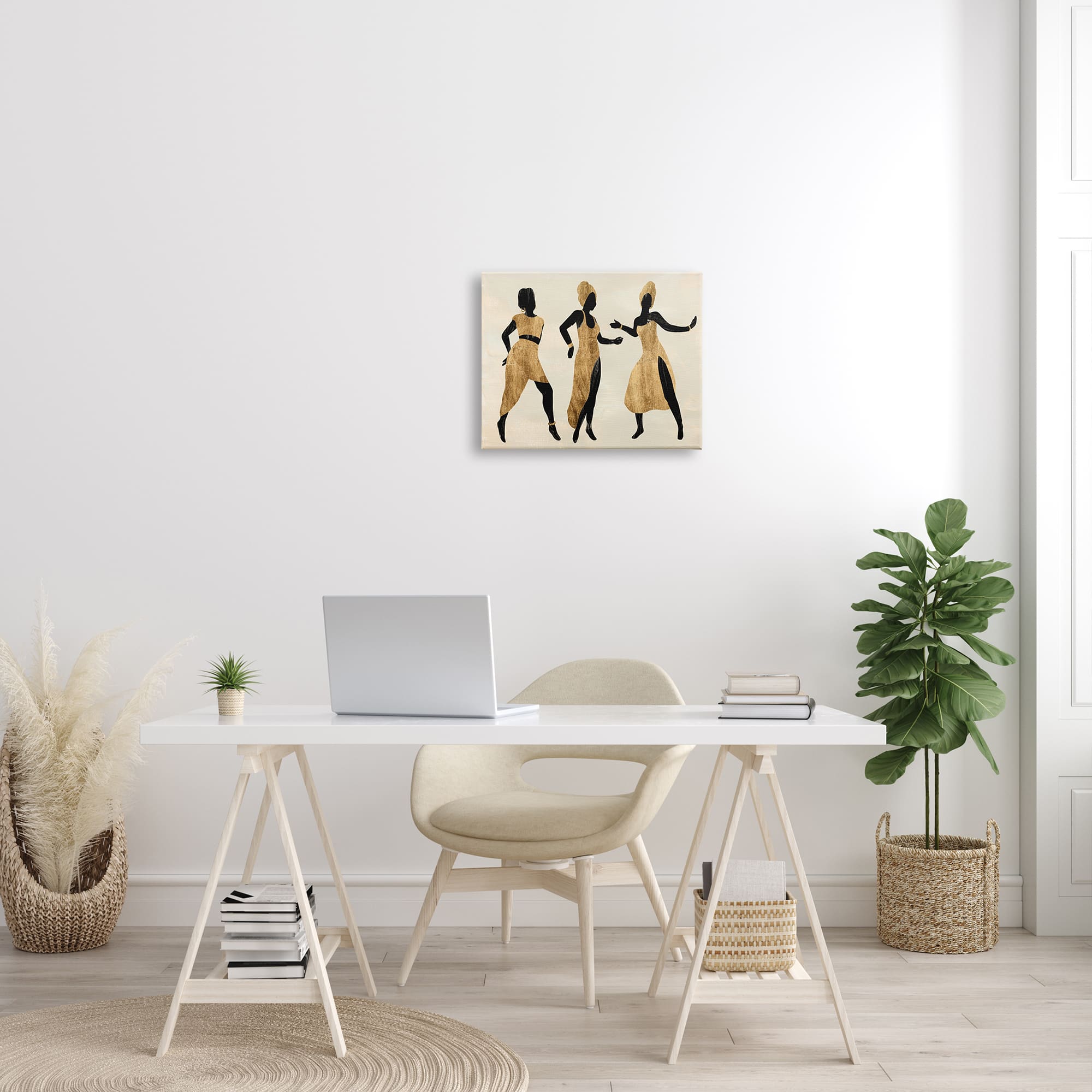 Stupell Industries Powerful Women Dancing African Glam Fashion Black Beige Canvas Wall Art