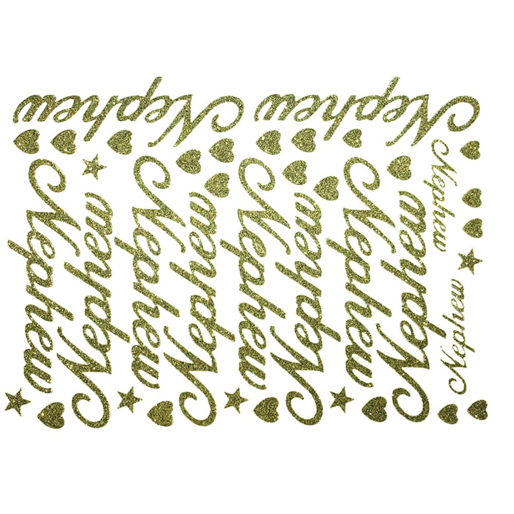 JAM Paper Nephew Gold Script Floral Adhesive