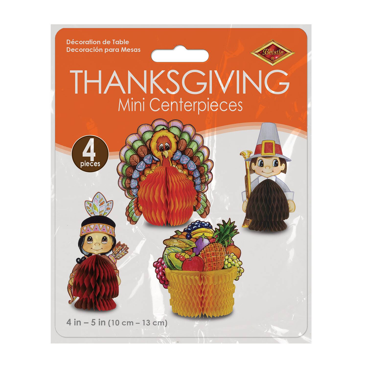 Beistle Thanksgiving Mini Centerpieces, 2 Packs of 4