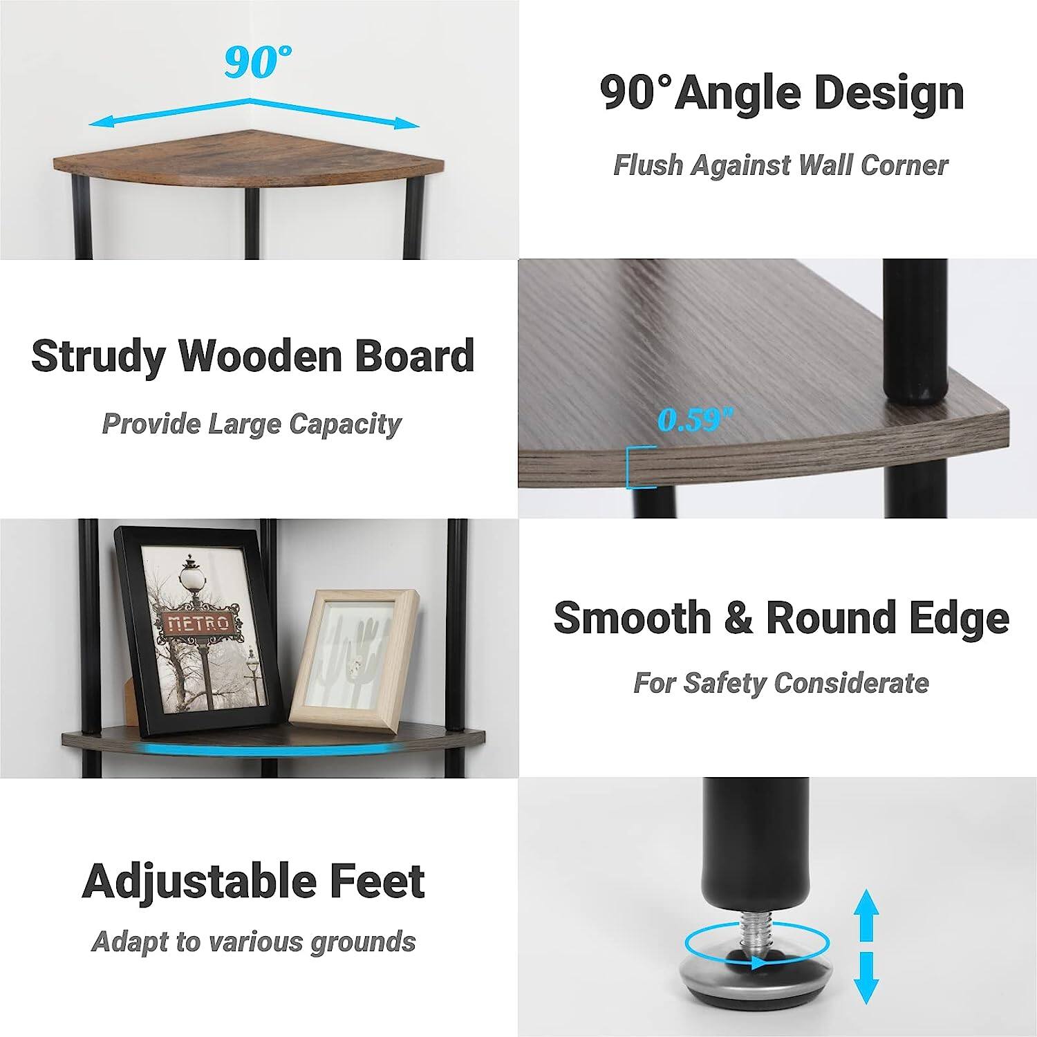 NEX™ 50" Brown 5-Tier Corner Shelf
