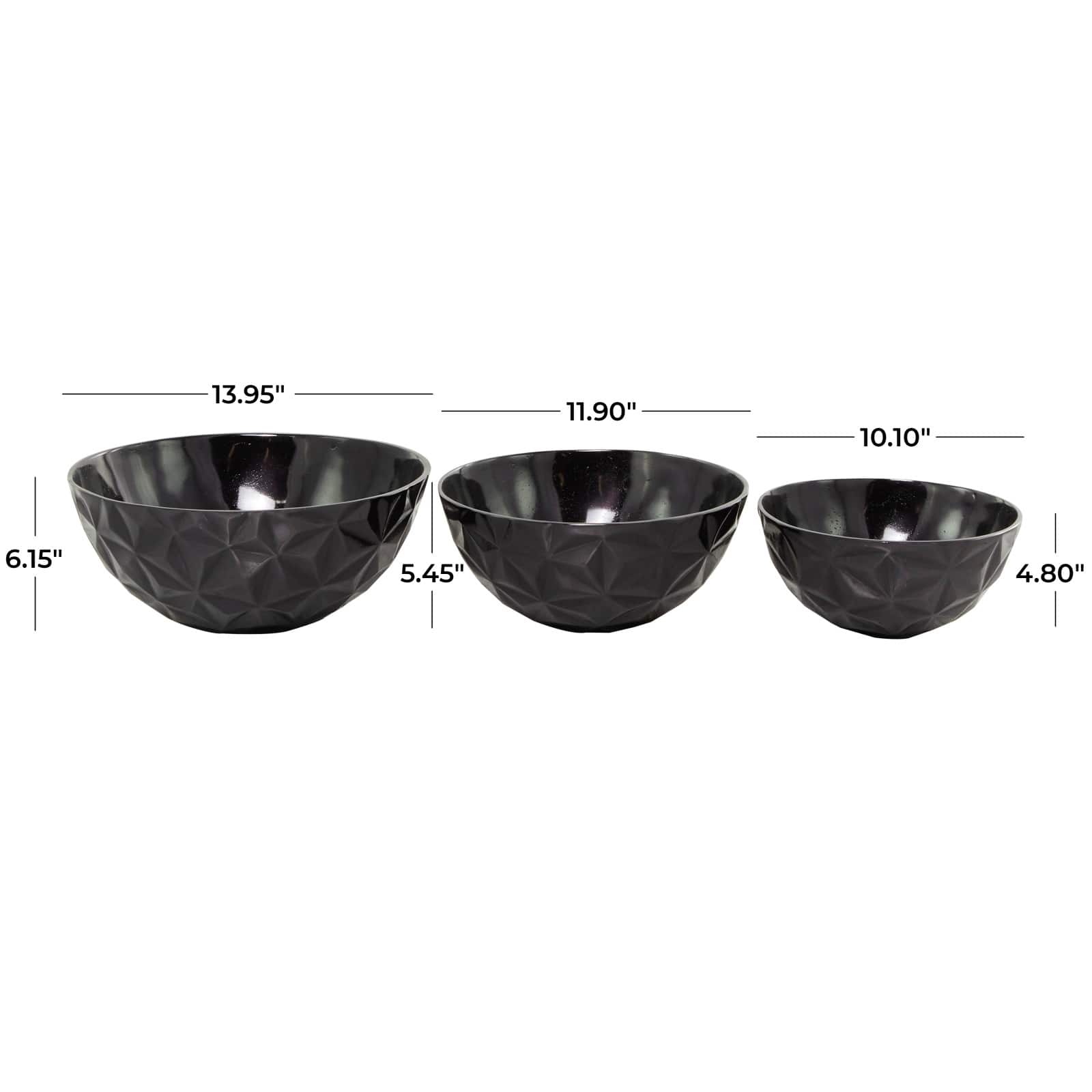 Metal Faceted Decorative Bowl Set