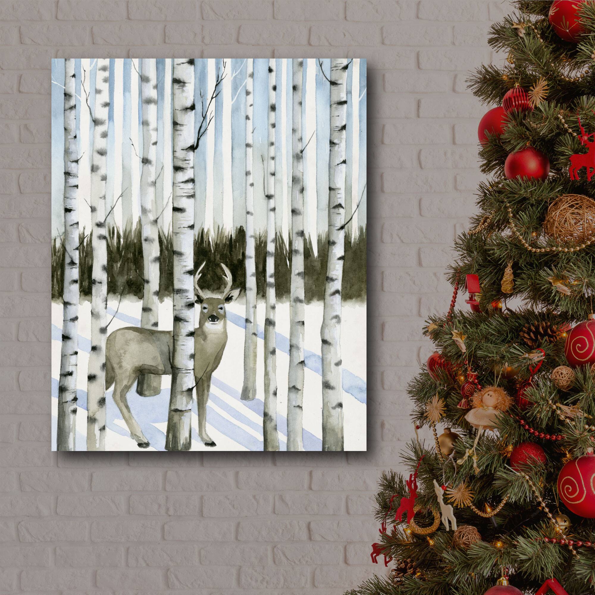 Courtside Market® Birch Tree & Buck Gallery Wrapped Canvas Wall Art