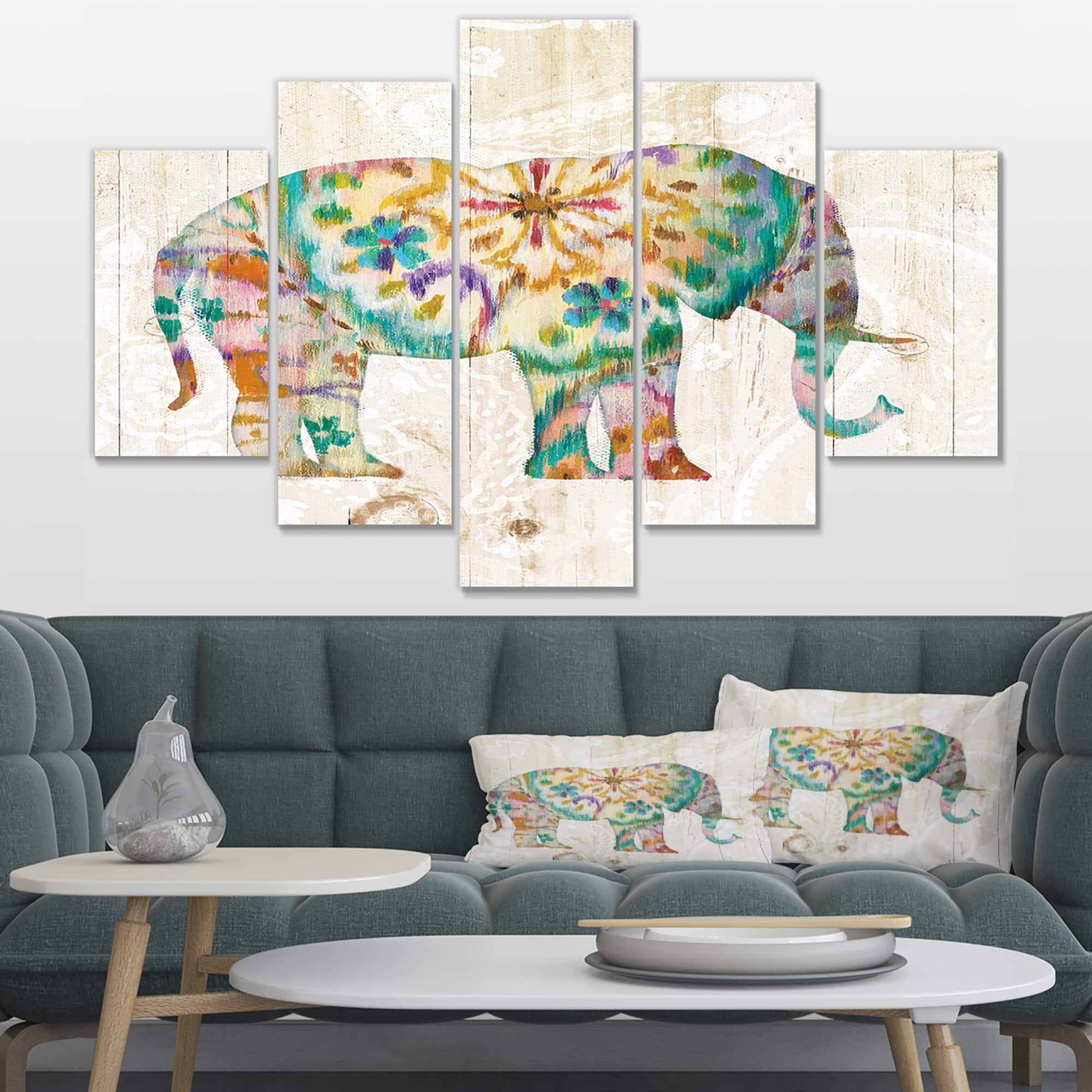 Designart - Boho Paisley Elephant I