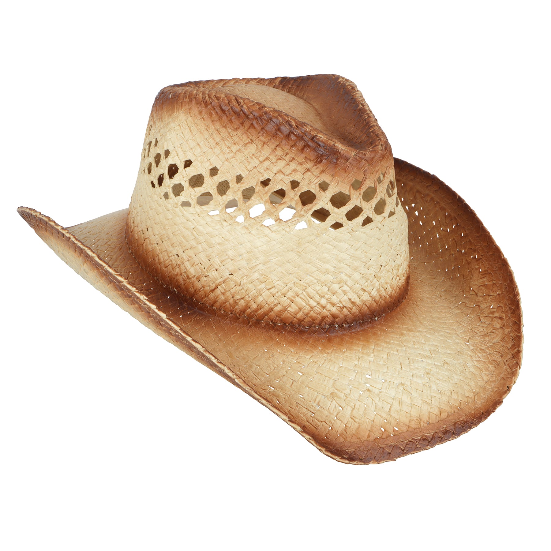 6 Pack: Faded Woven Straw Cowboy Hat by Make Market®