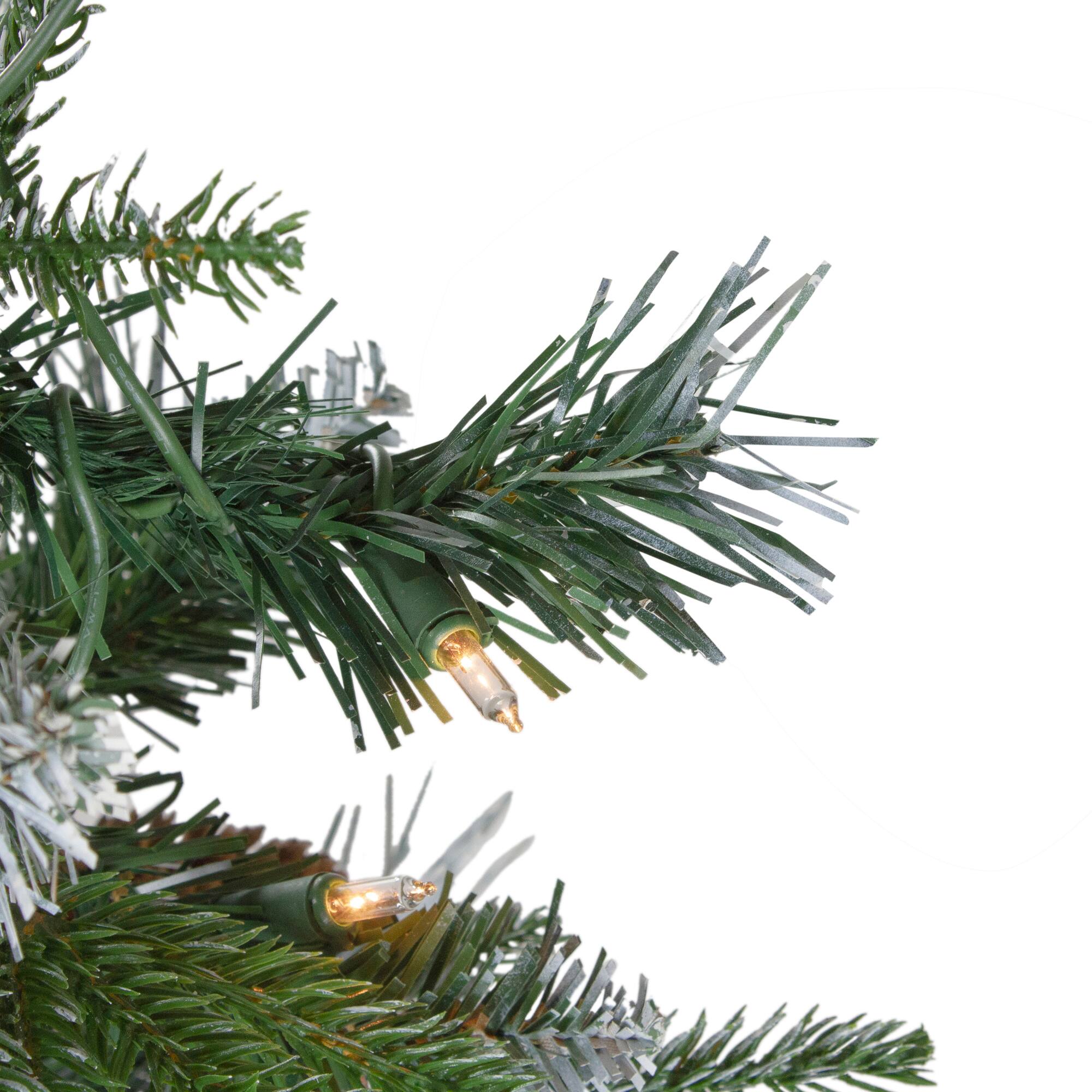 4ft. Pre-Lit Frosted Mixed Berry Pine Artificial Christmas Tree in Decorative Planter, Clear Lights