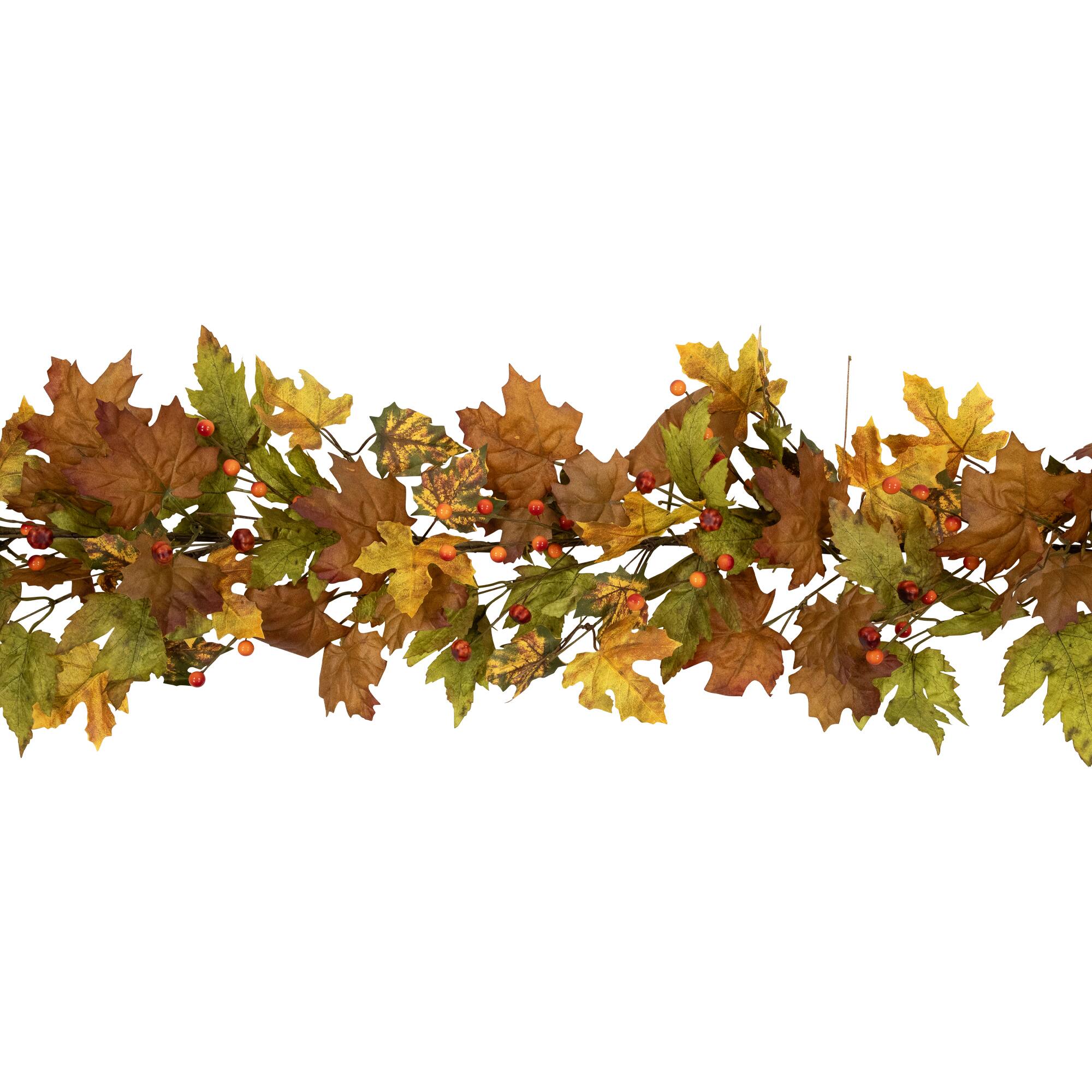 5ft. Maple Leaves & Berries Artificial Fall Harvest Garland