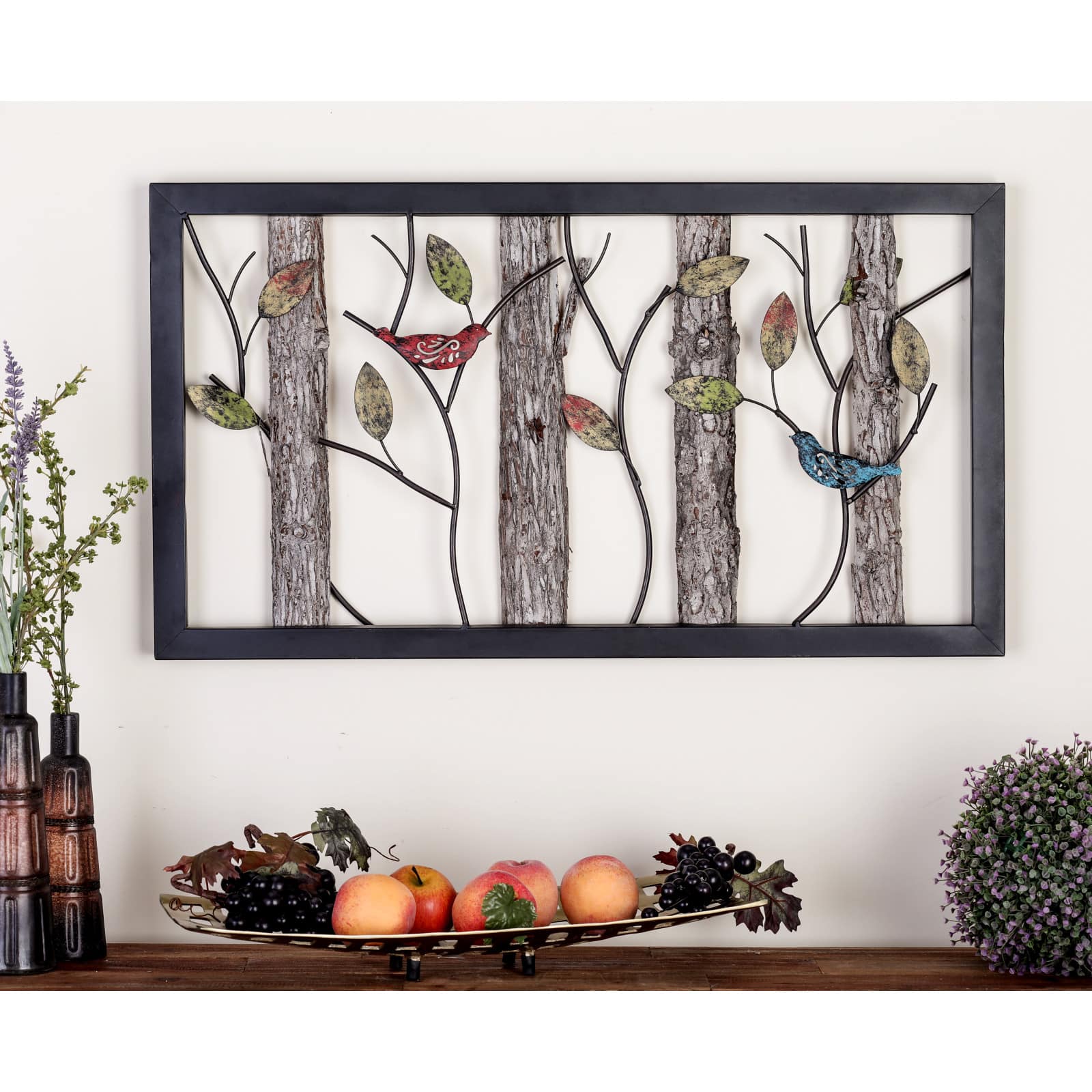 Tin Farmhouse Birds Wall Decoration