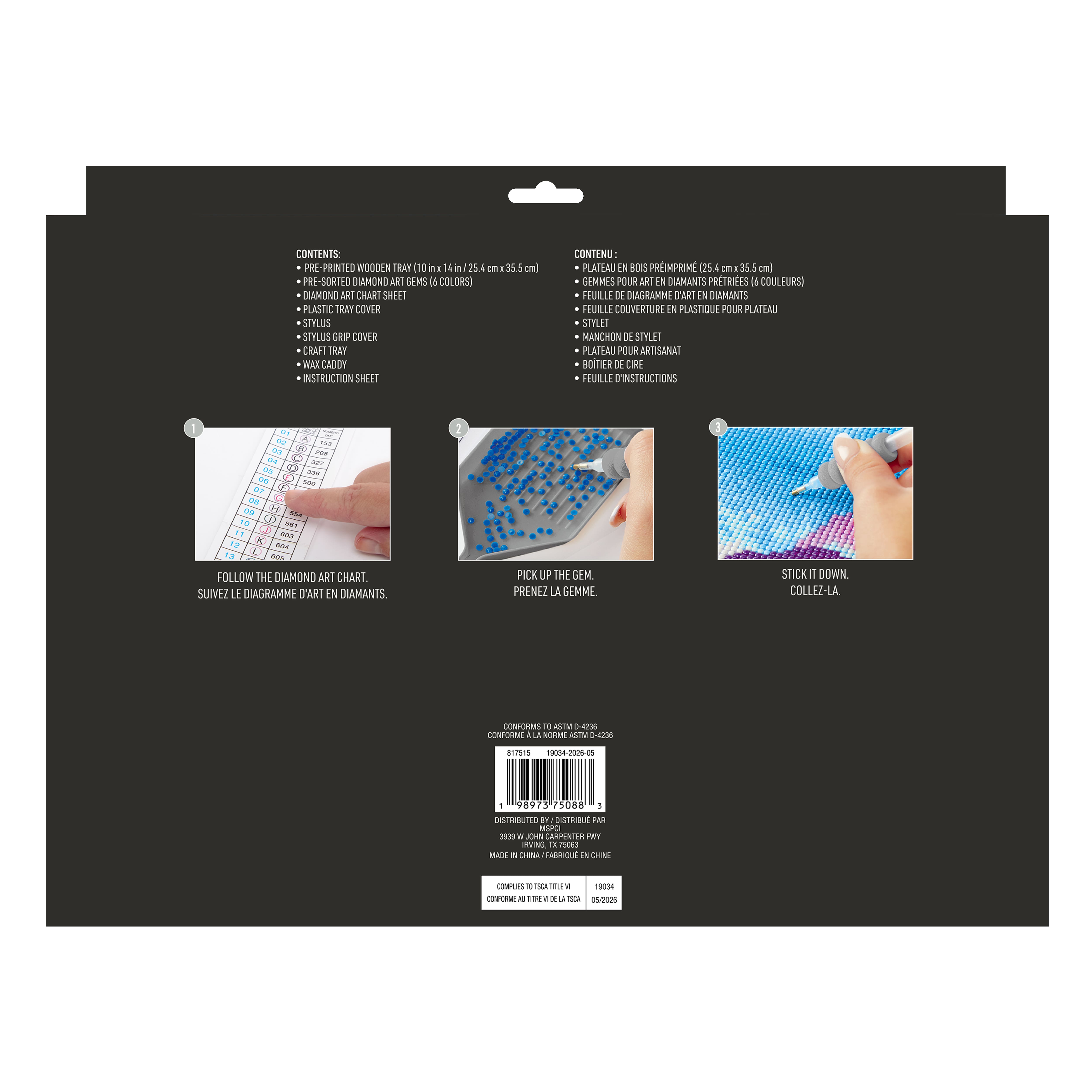 10" x 14" Blue Floral Wood Tray Diamond Art Kit by Make Market®