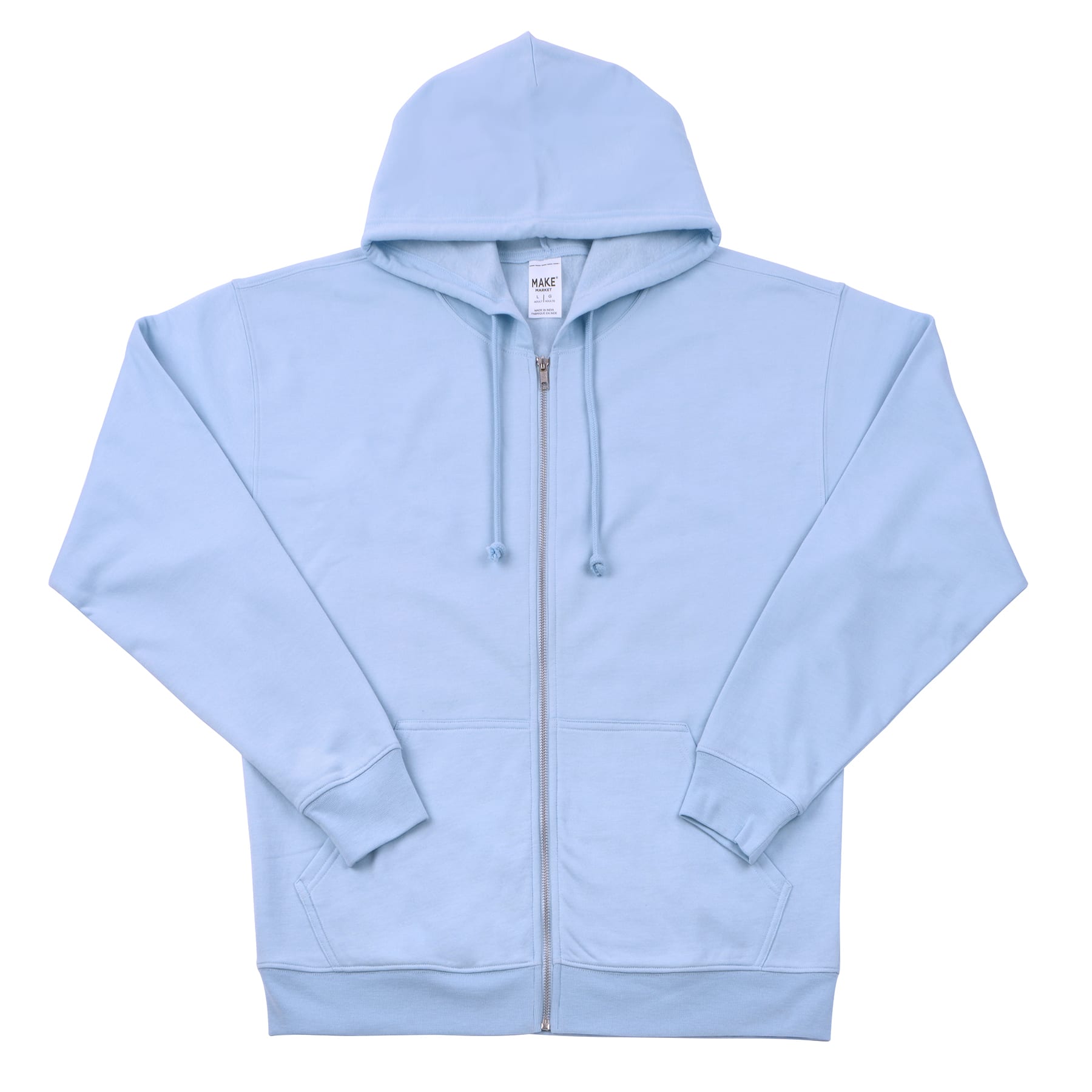 Unisex Adult Full Zip Hooded Sweatshirt by Make Market®, Size