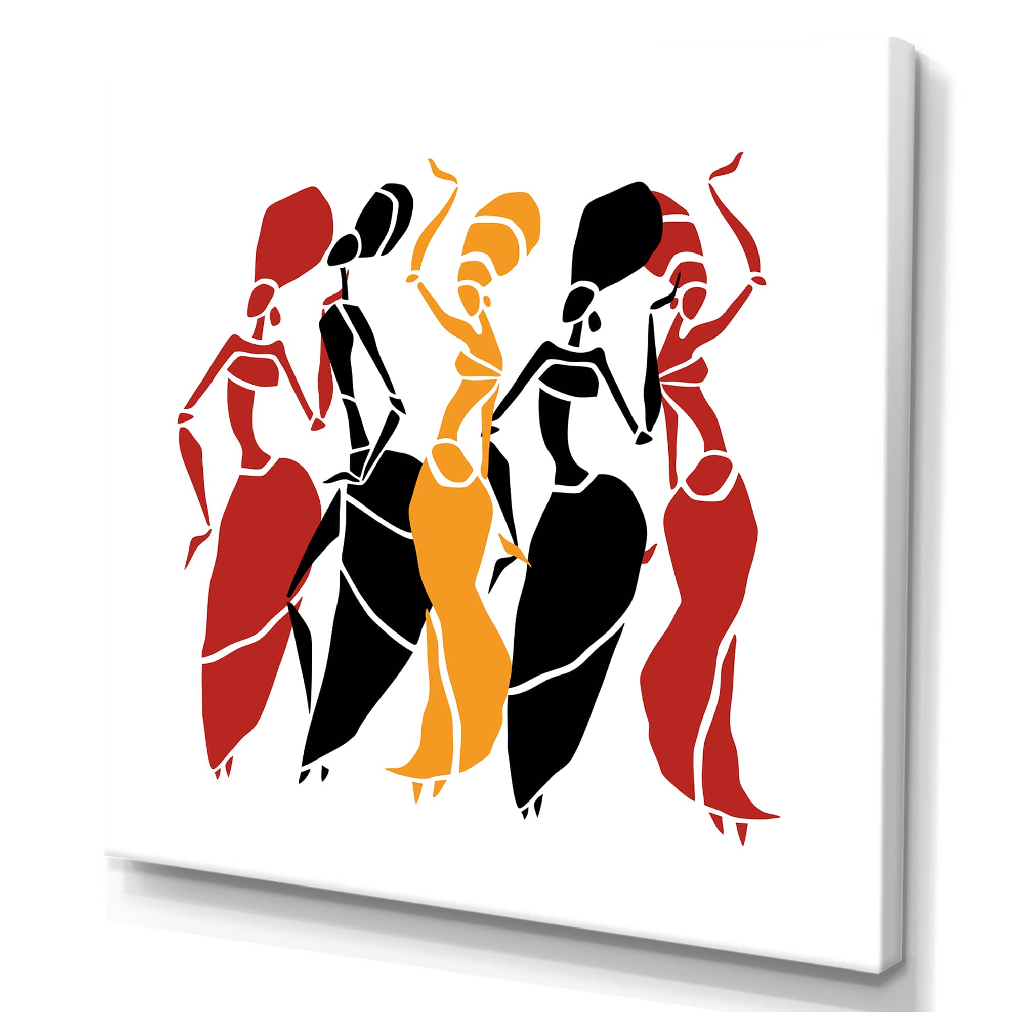 Designart - Beautiful Dancers African American Silhouettes - Modern Canvas Wall Art Print