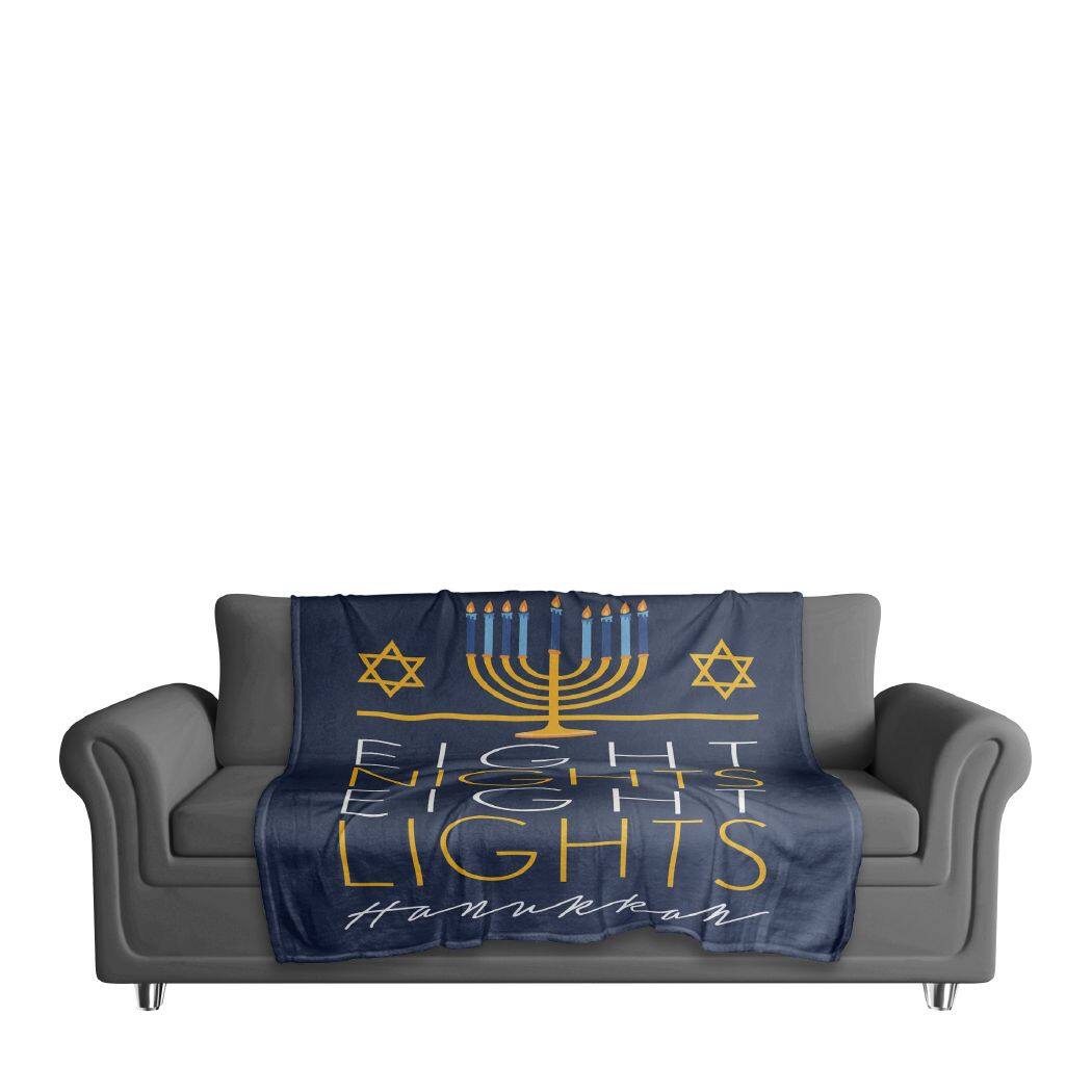 Eight Nights Eight Lights 50x60 Coral Fleece Blanket