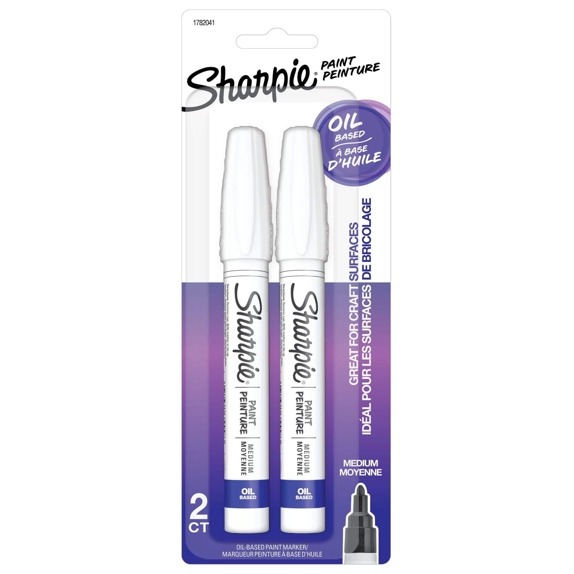 Sharpie® Medium White Oil Paint Markers, 2ct.