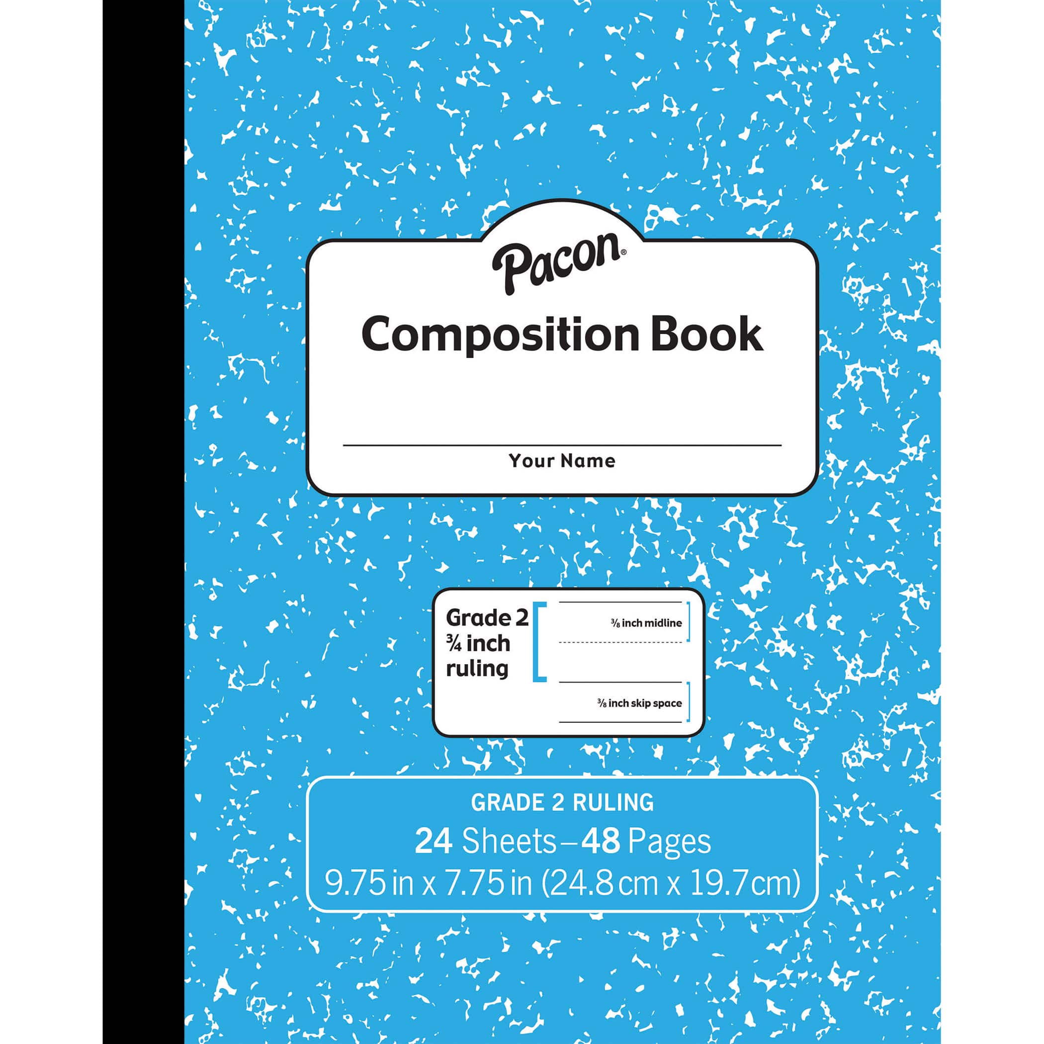 Pacon® Grade 2 Blue Marble Soft Cover Composition Book, Pack of 24