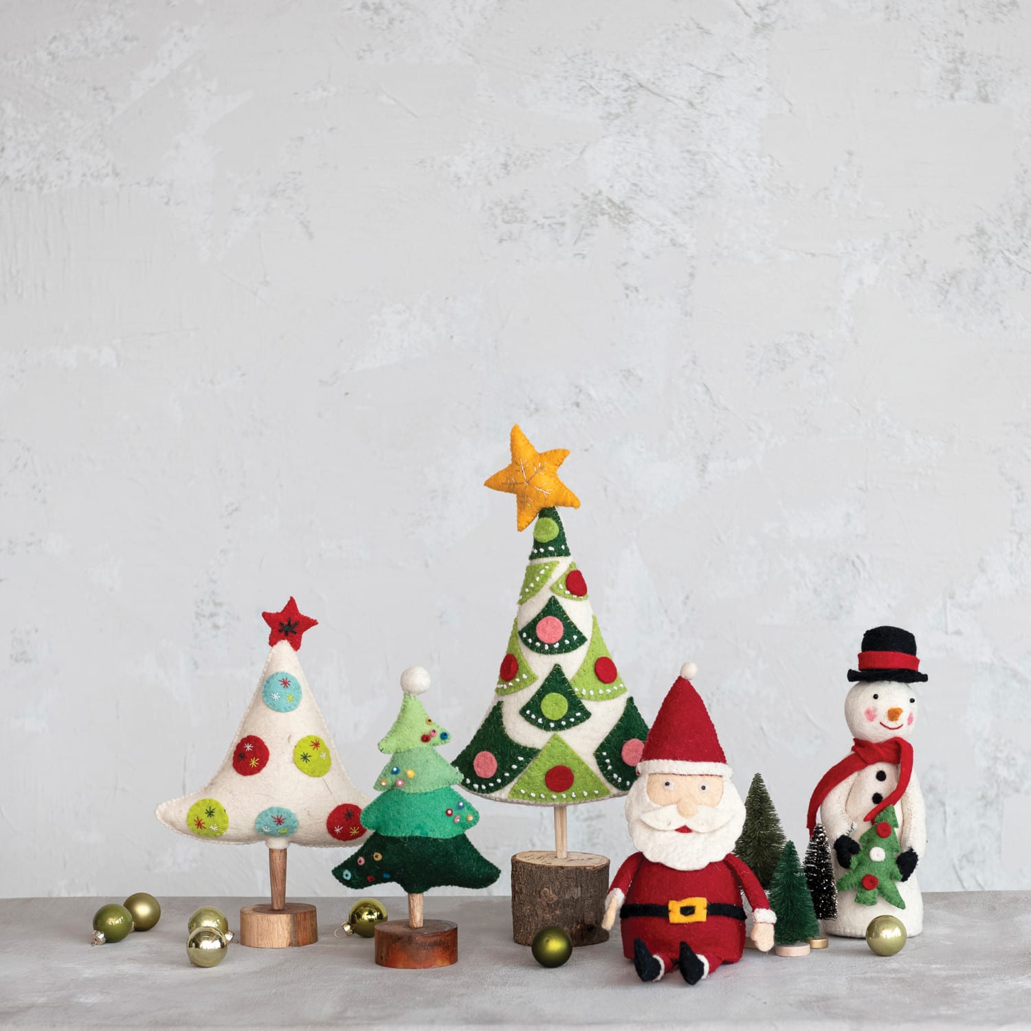 Hello Honey® 9.5" Handmade Wool Felt Santa