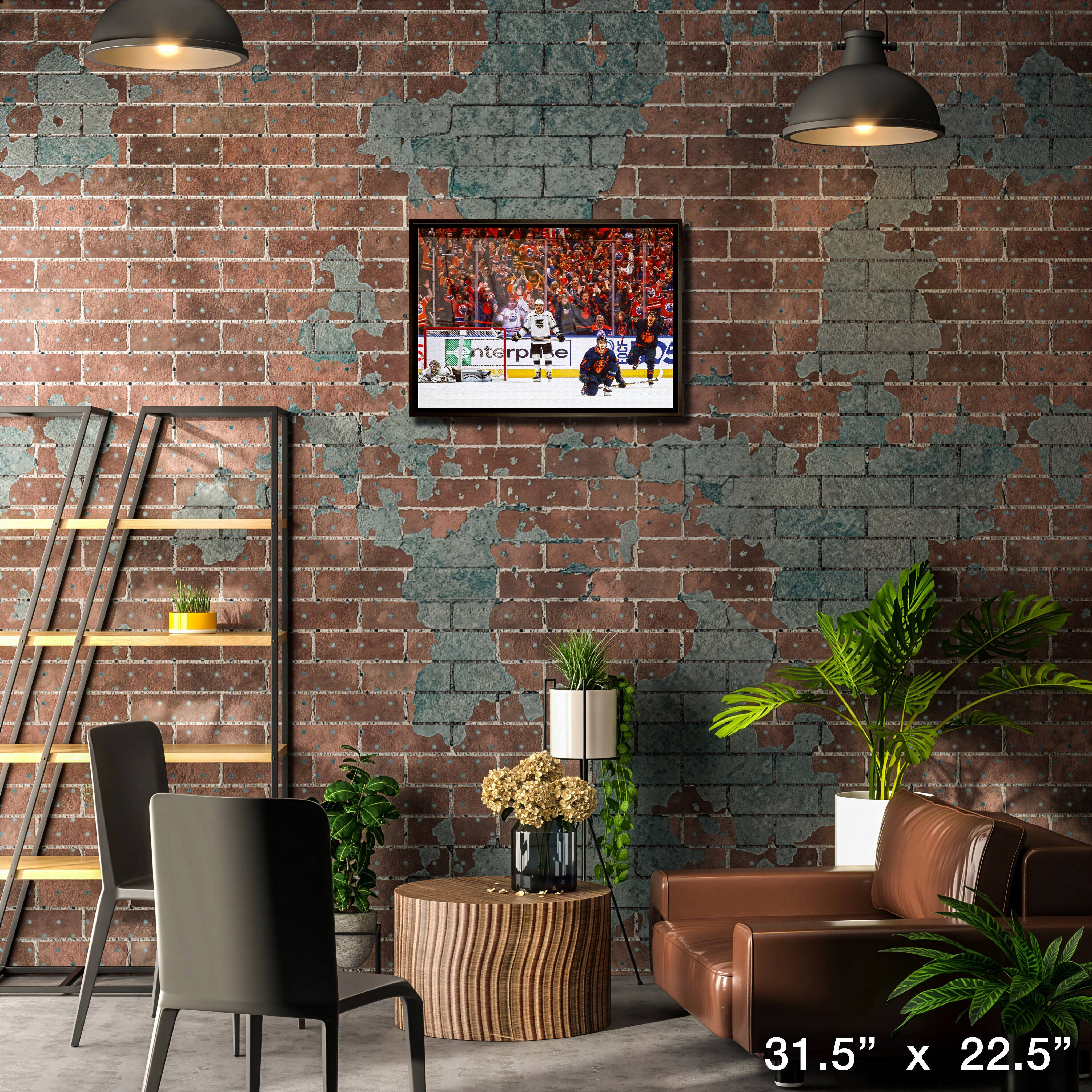 Connor McDavid 20" x 29" Framed Canvas Oilers Celebration 31.5" x 22.5"