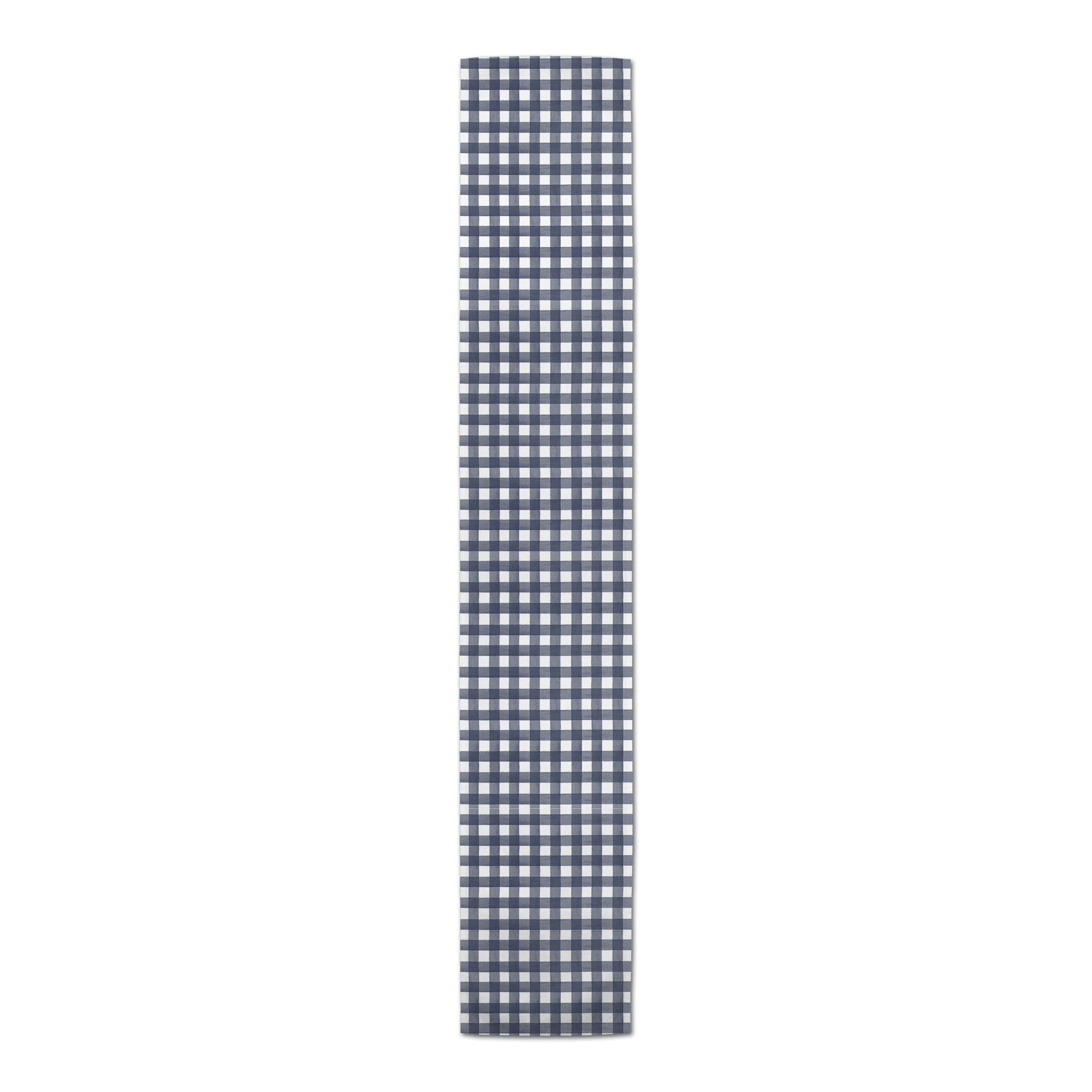 Navy Buffalo Check Outdoor Table Runner