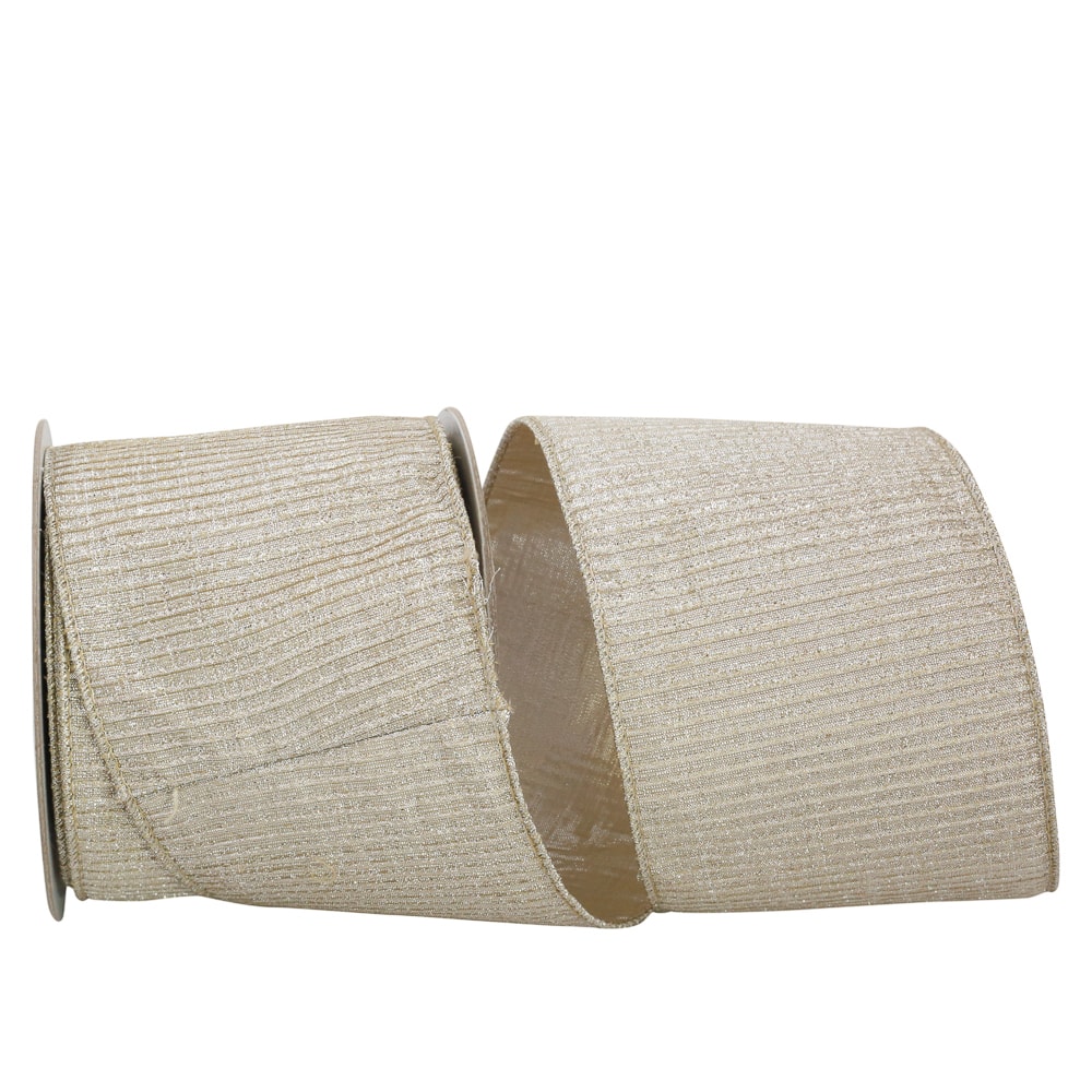JAM Paper 4" x 10yd. Pleated Metallic Wired Lux Ribbon