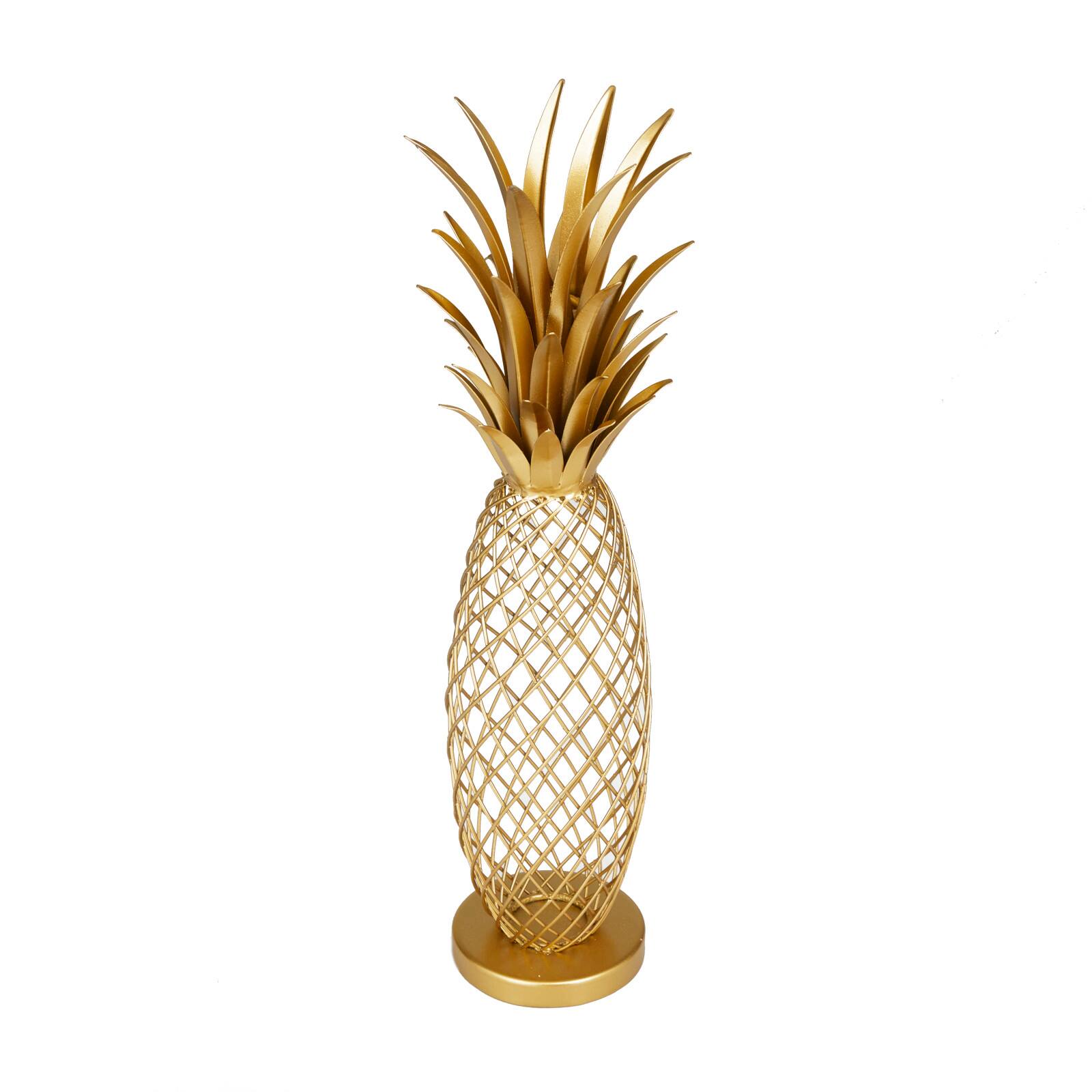 Gold Metal Glam Sculpture, 16" x 4" x 5"