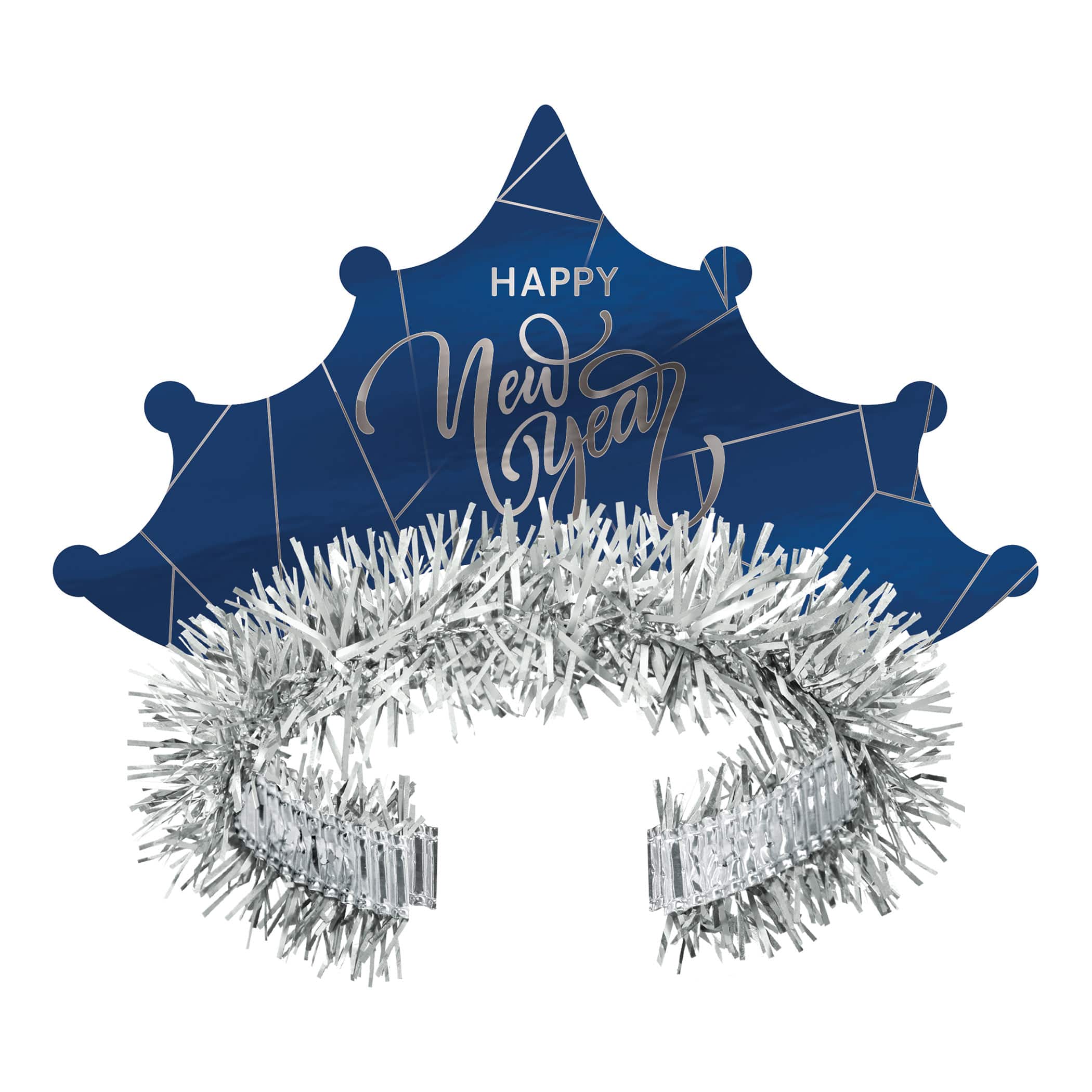 Beistle Midnight Blue & Silver New Year Tiara, 50ct.