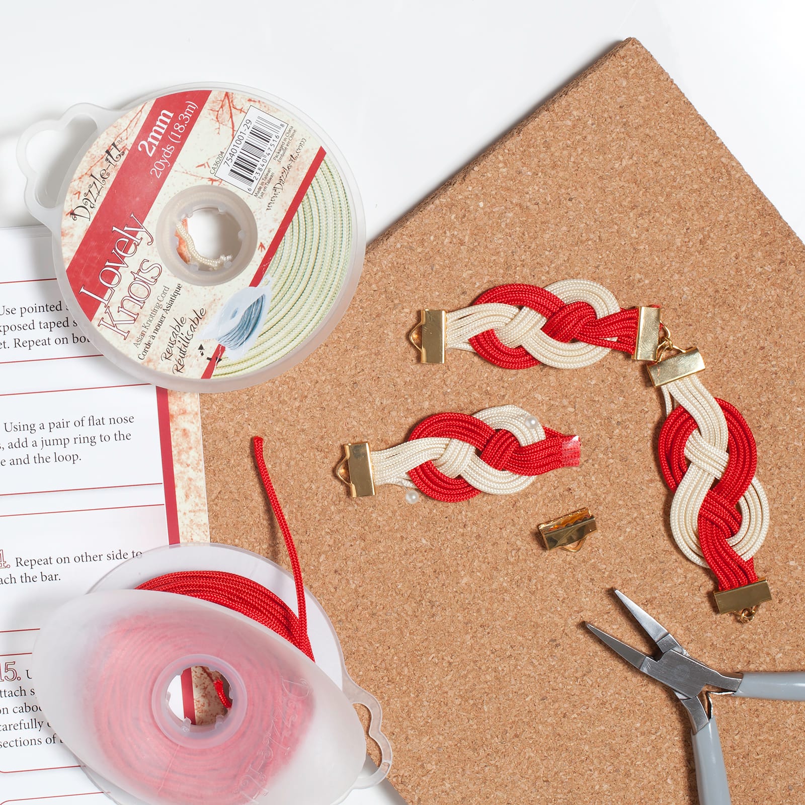 John Bead Lovely Knots 1mm Asian Knotting Cord with Bobbin, 50yd.