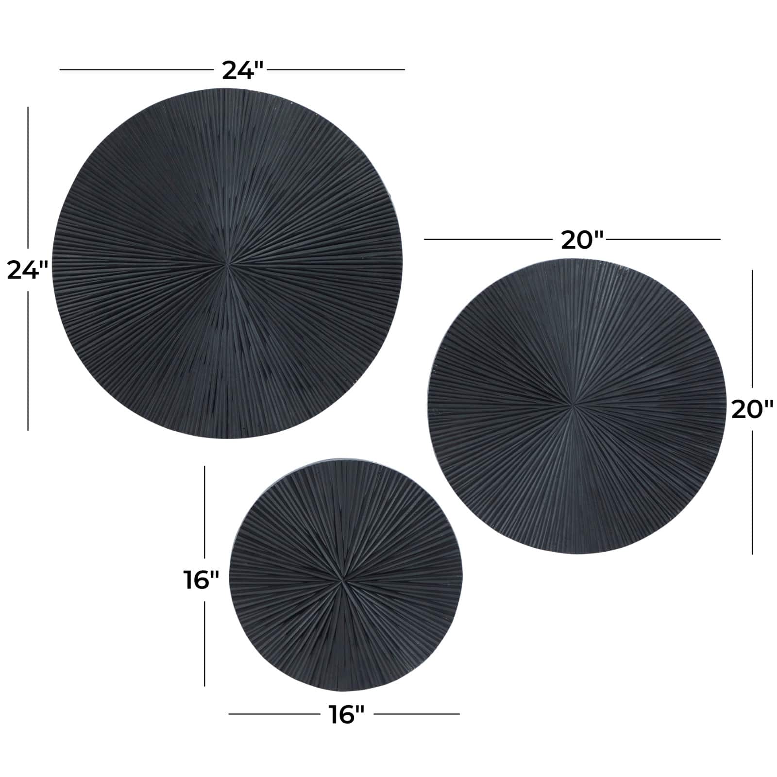 CosmoLiving by Cosmopolitan Black MDF Contemporary Wall Décor Set