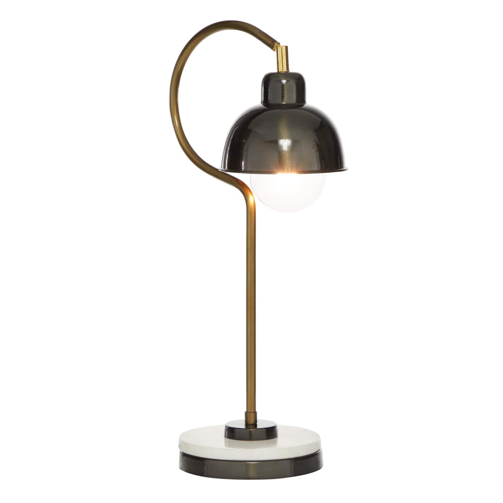 Black Metal Industrial Desk Lamp, 22" x 7" x 13"
