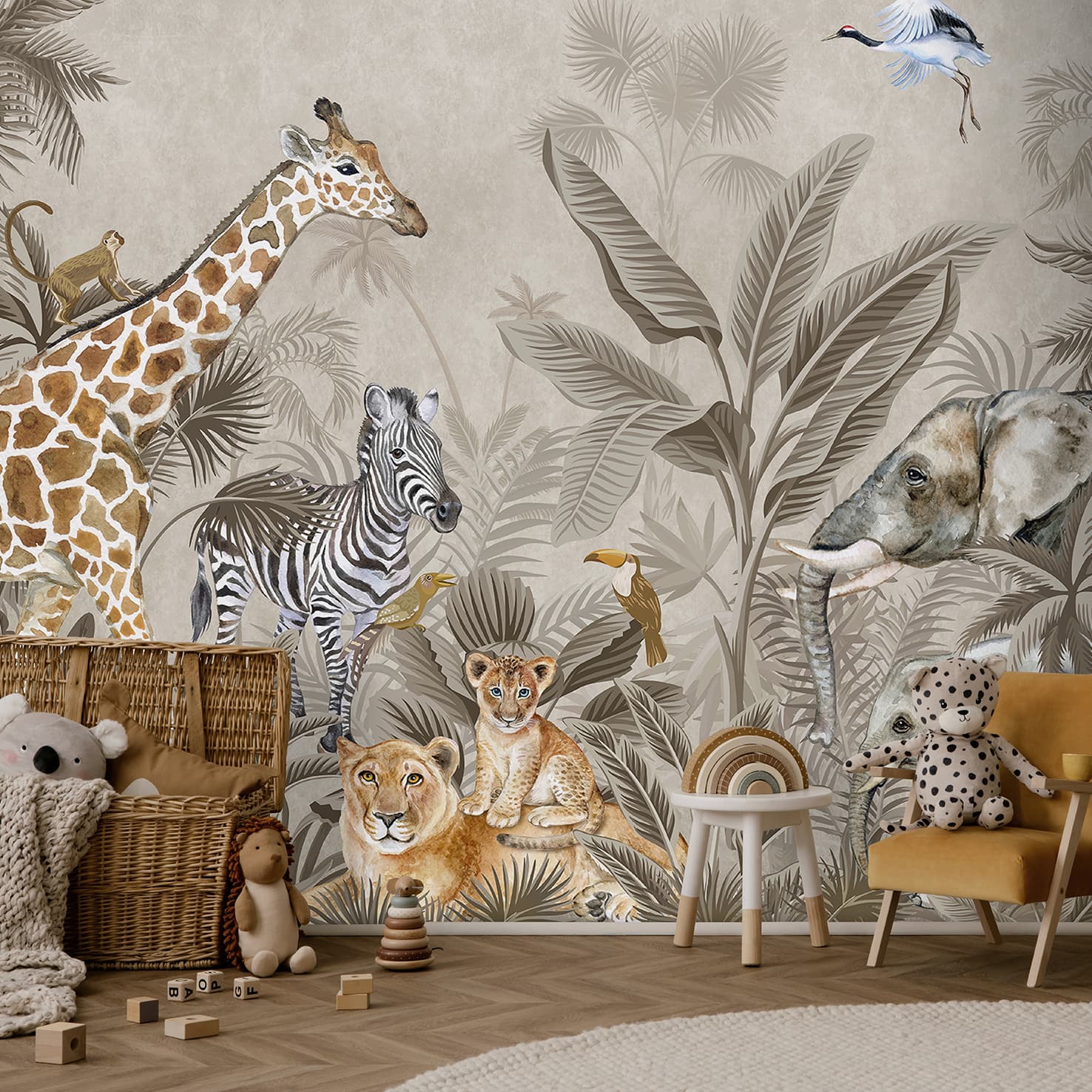 Designs Direct Safari Tales Taupe Wall Mural