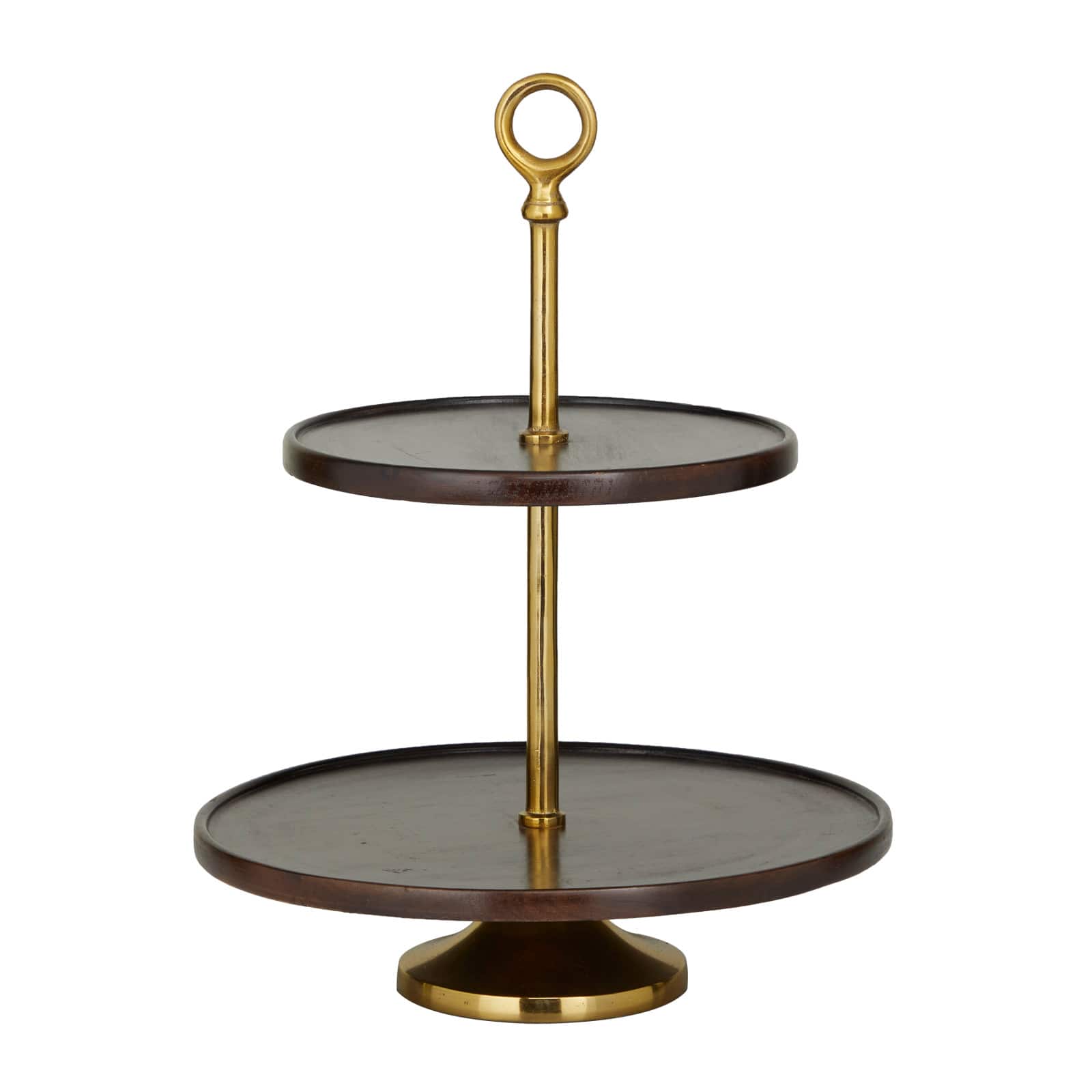 Brown Coastal Tiered Server, 14" x 14" x 18"