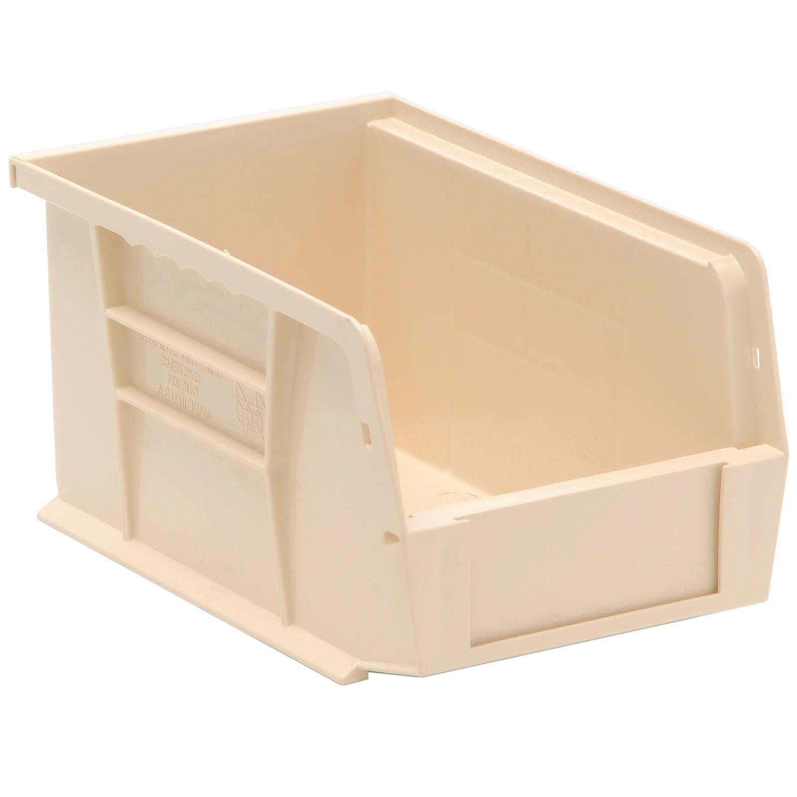 Quantum Food Service QUS221 IV Stack & Hang Shelf Bin - 9 1/4 x 6, Ivory, Beige, Case of 12
