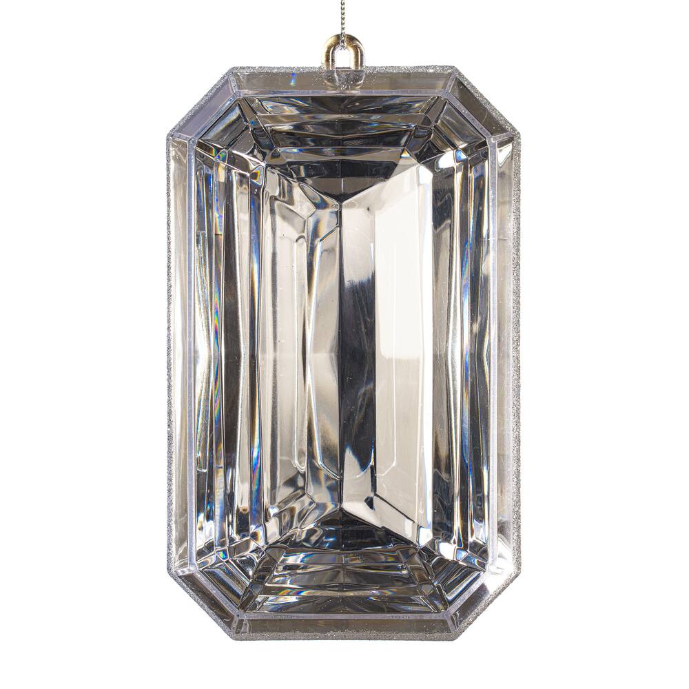 Vickerman 8" Rectangle Glitter Jewel Ornaments