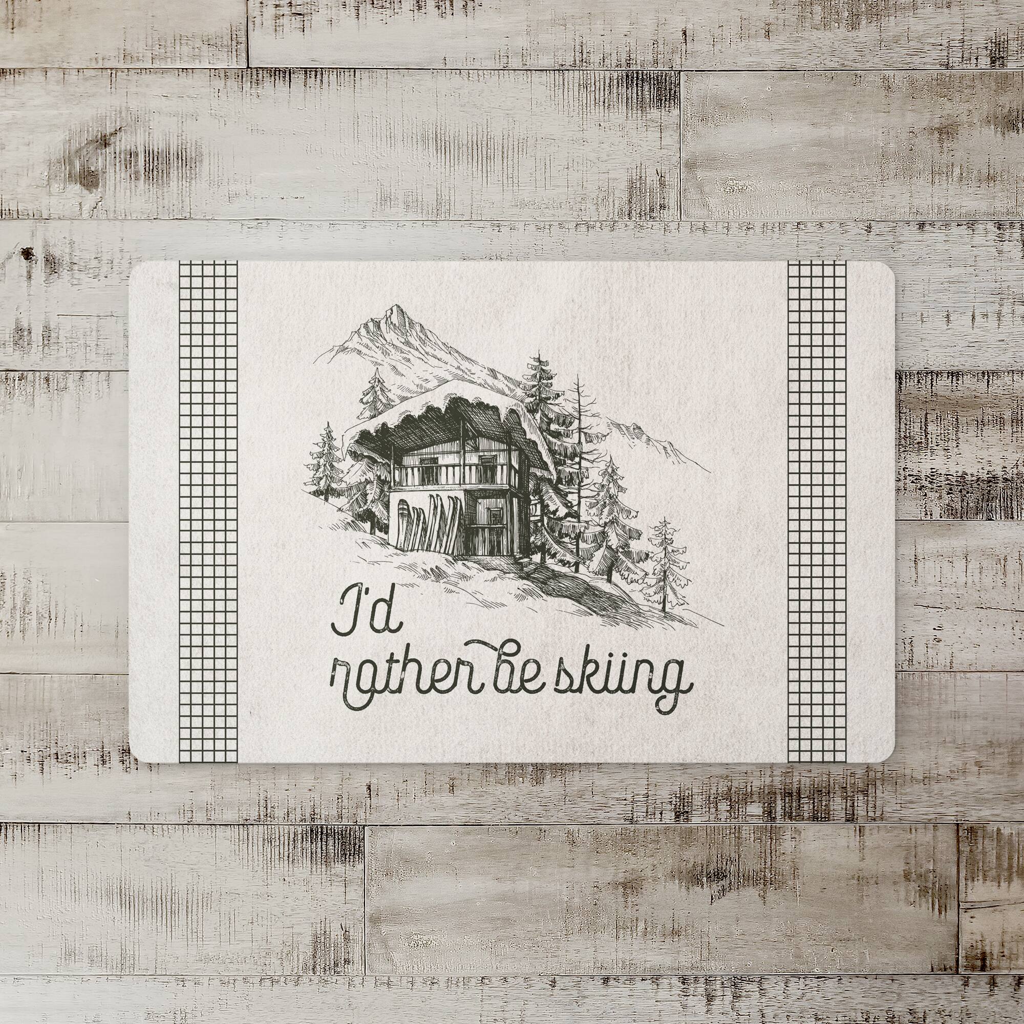 Rather Be Skiing Cabin 27x18 Floor Mat