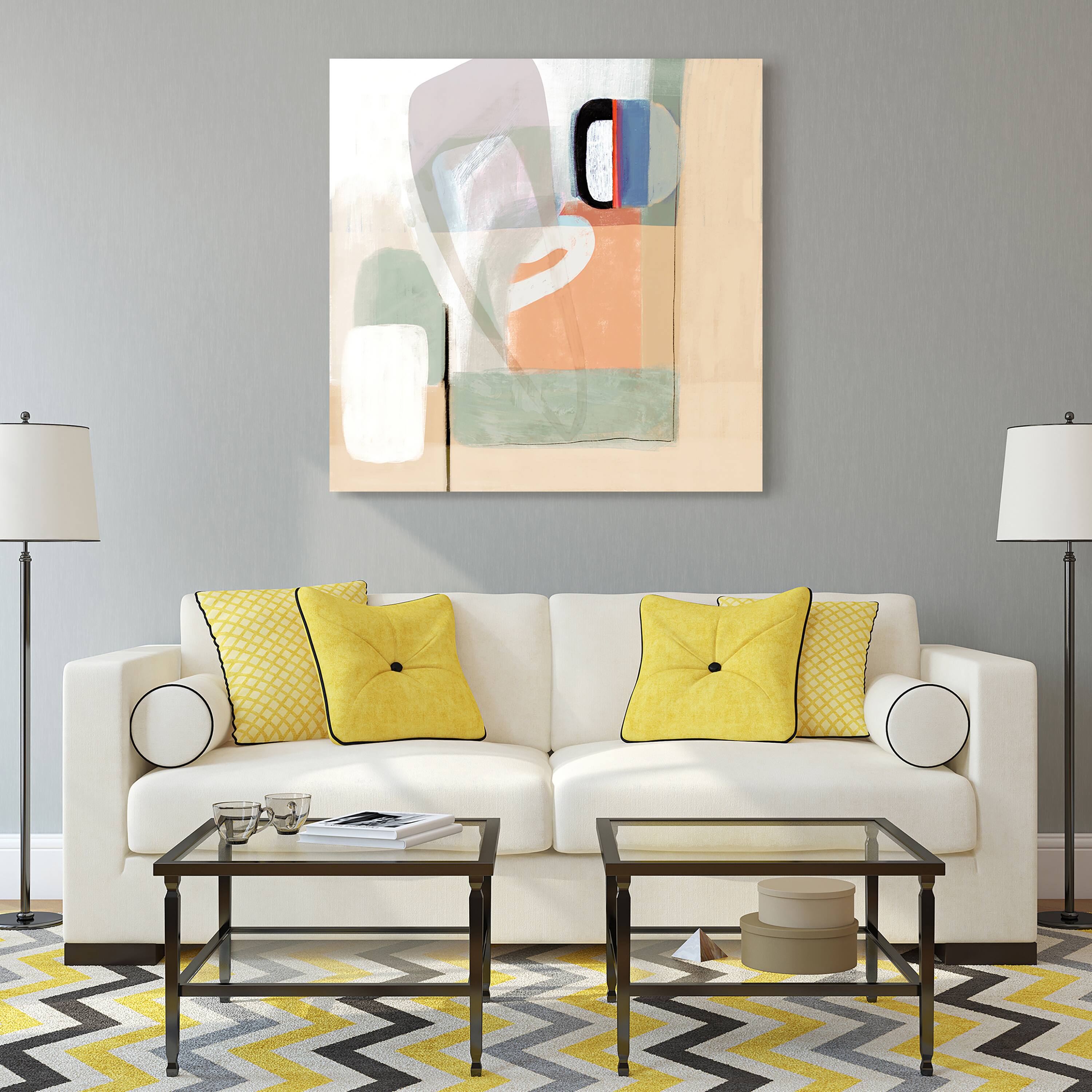 Empire Art Direct 38" x 38" Multiform I Free Floating Reverse Tempered Glass Wall Art