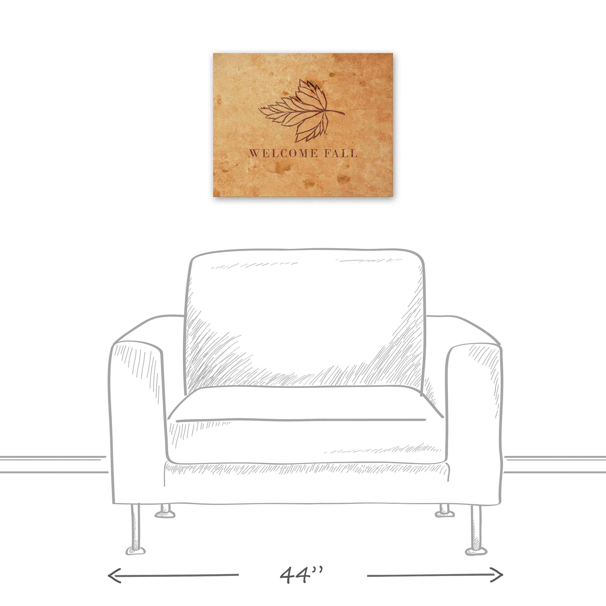 Welcome Fall Leaf Canvas Wall Art
