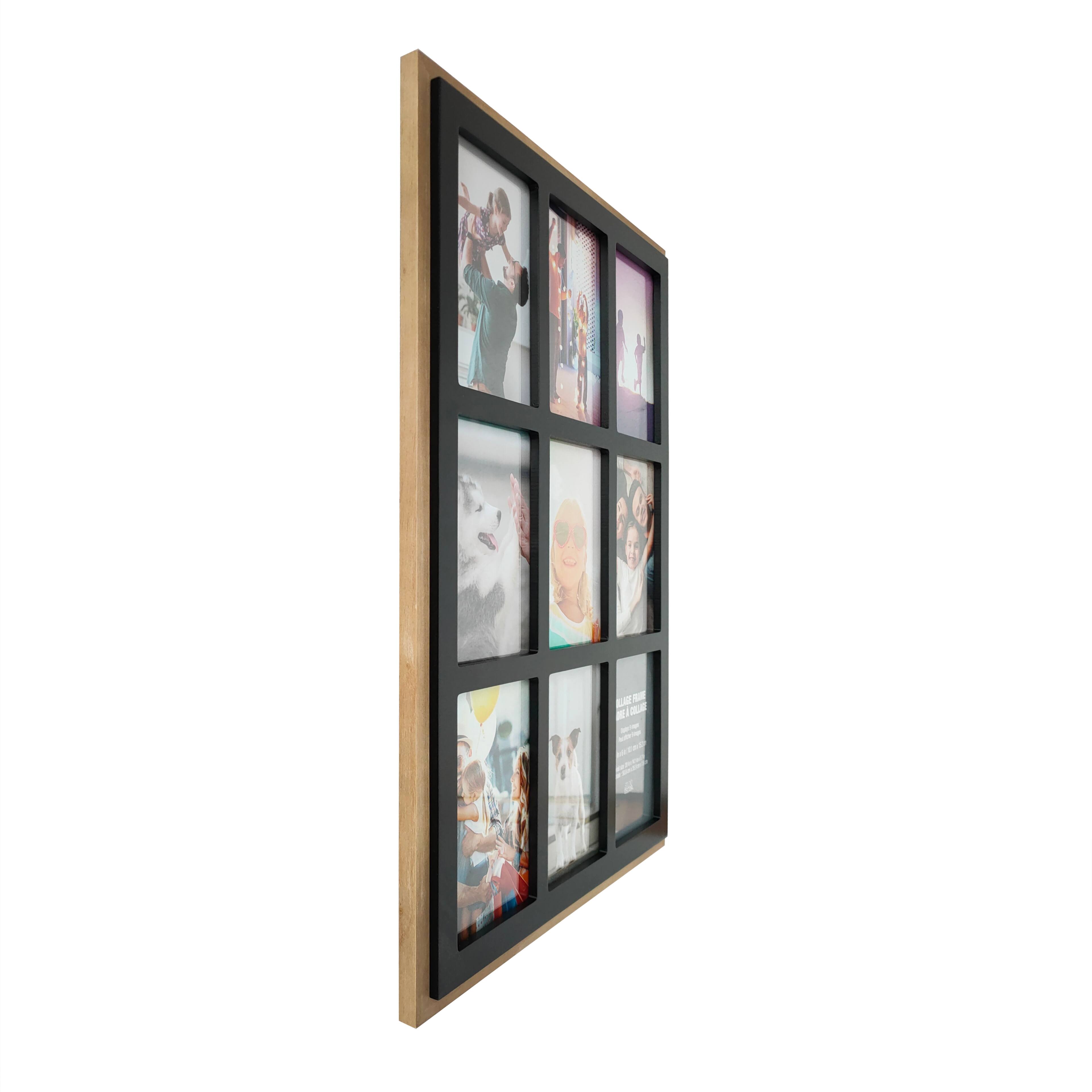 9 Opening 4" x 6" Black & Brown Collage Frame by Studio Décor®