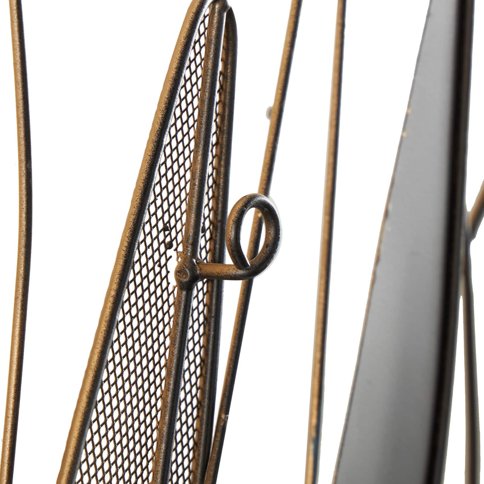Blue Metal Sail Boat Wall Décor with Gold Wire Accents and Shimmer Details