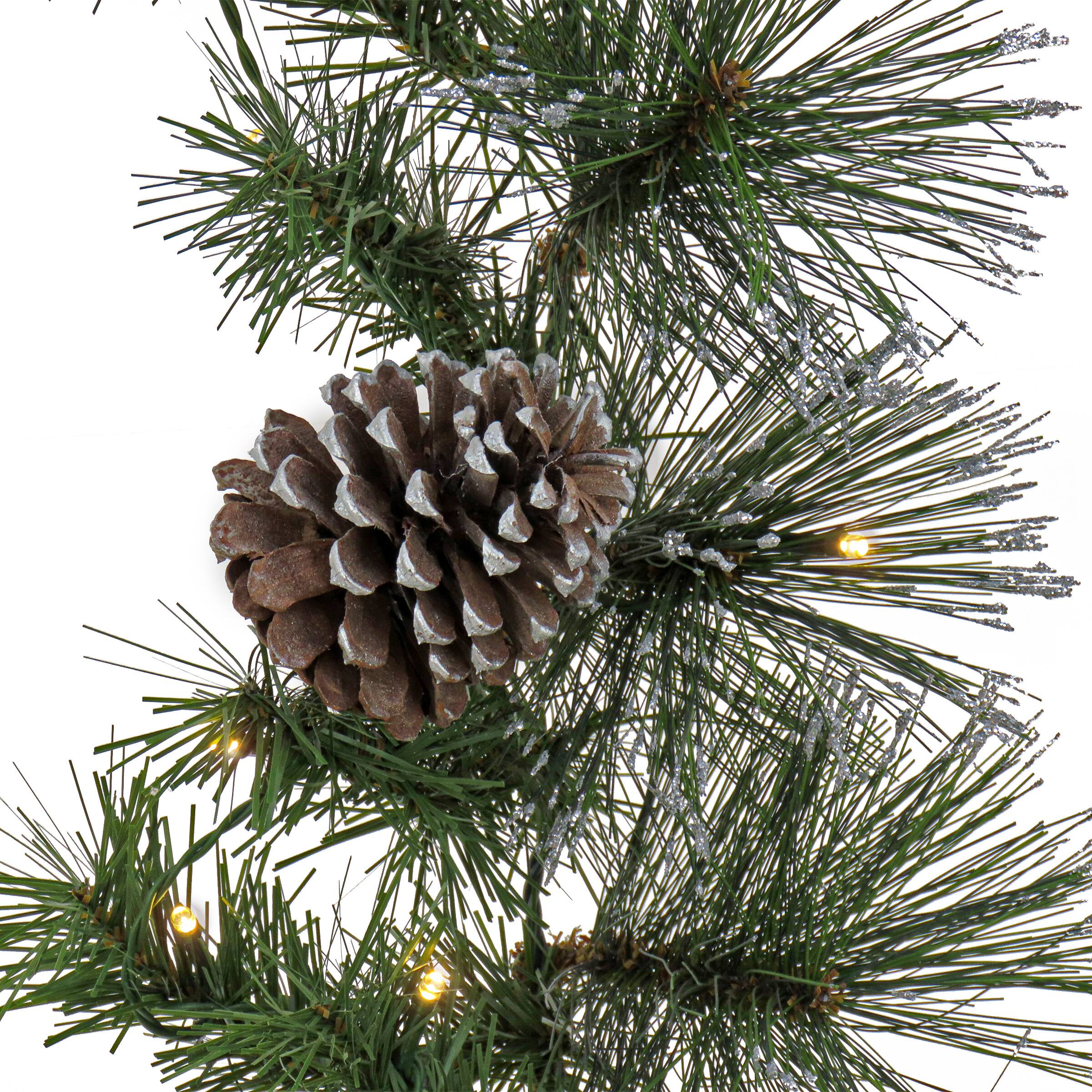 9ft. Whitter Pine Garland With LED Lights