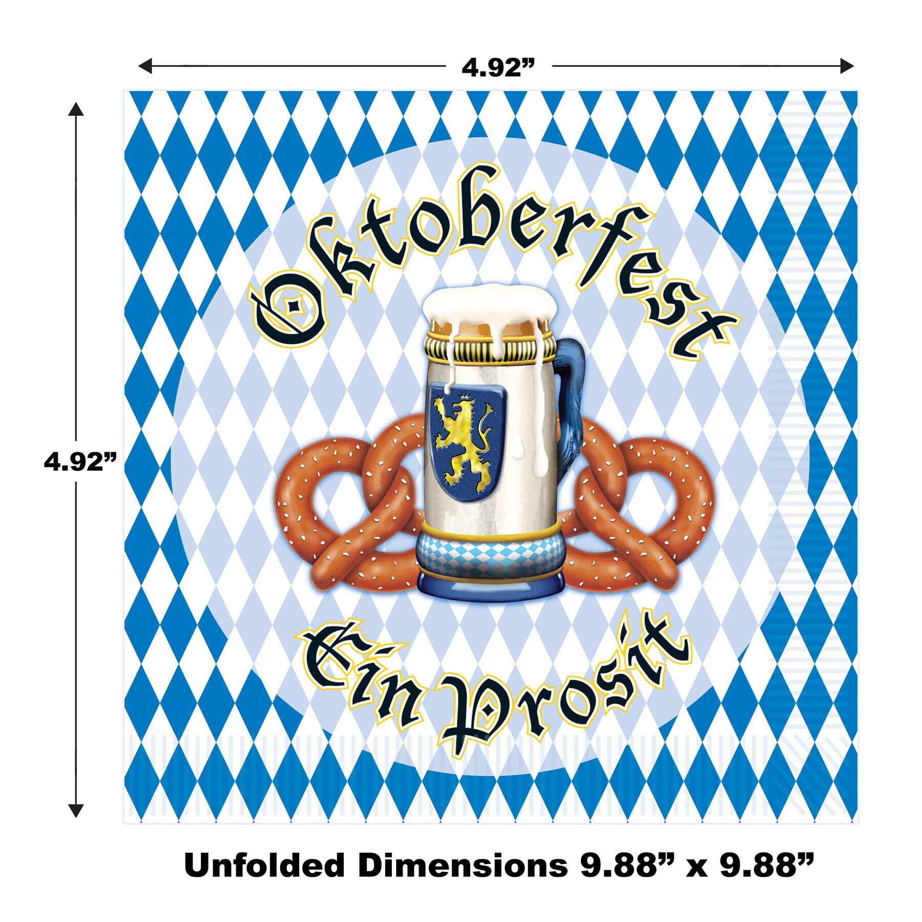 Beistle 5" x 5" Oktoberfest Beverage Napkins, 32ct.