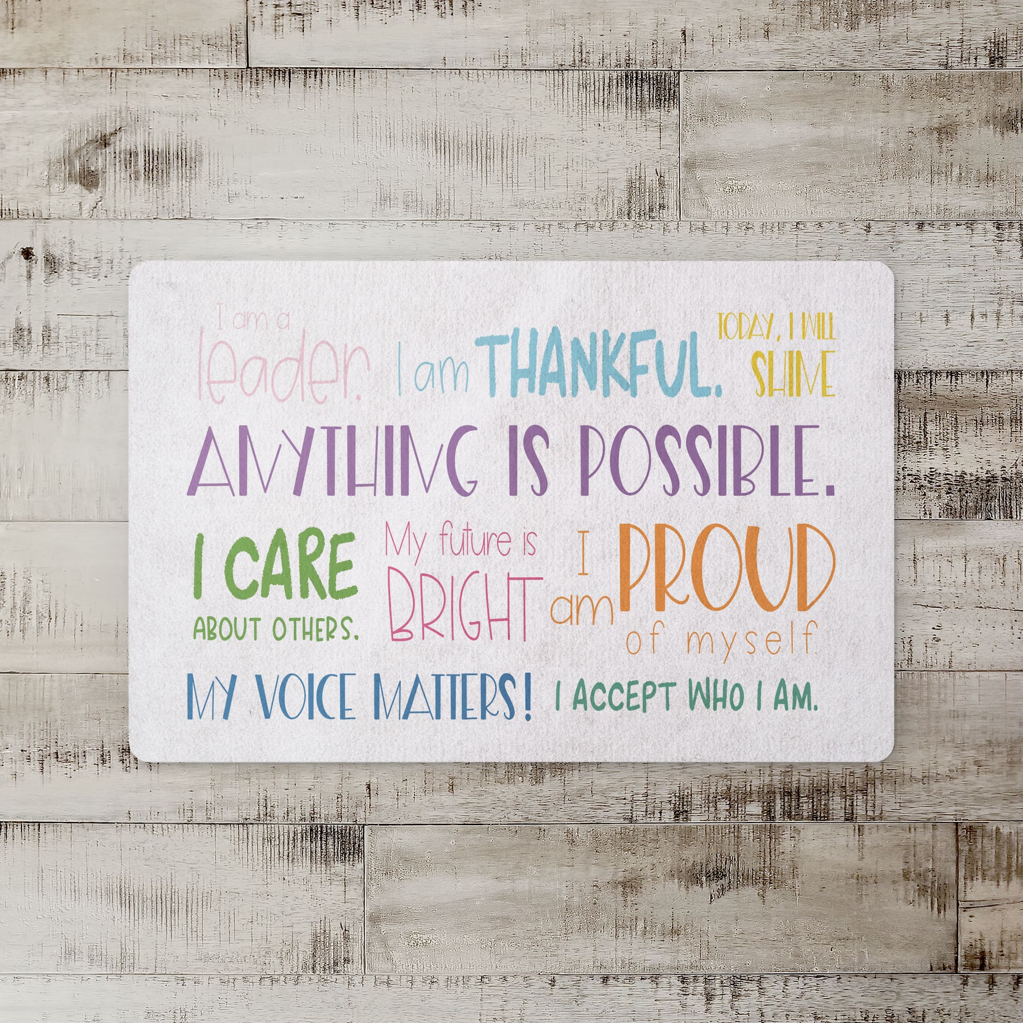 I Am Words 27" x 18" Floor Mat