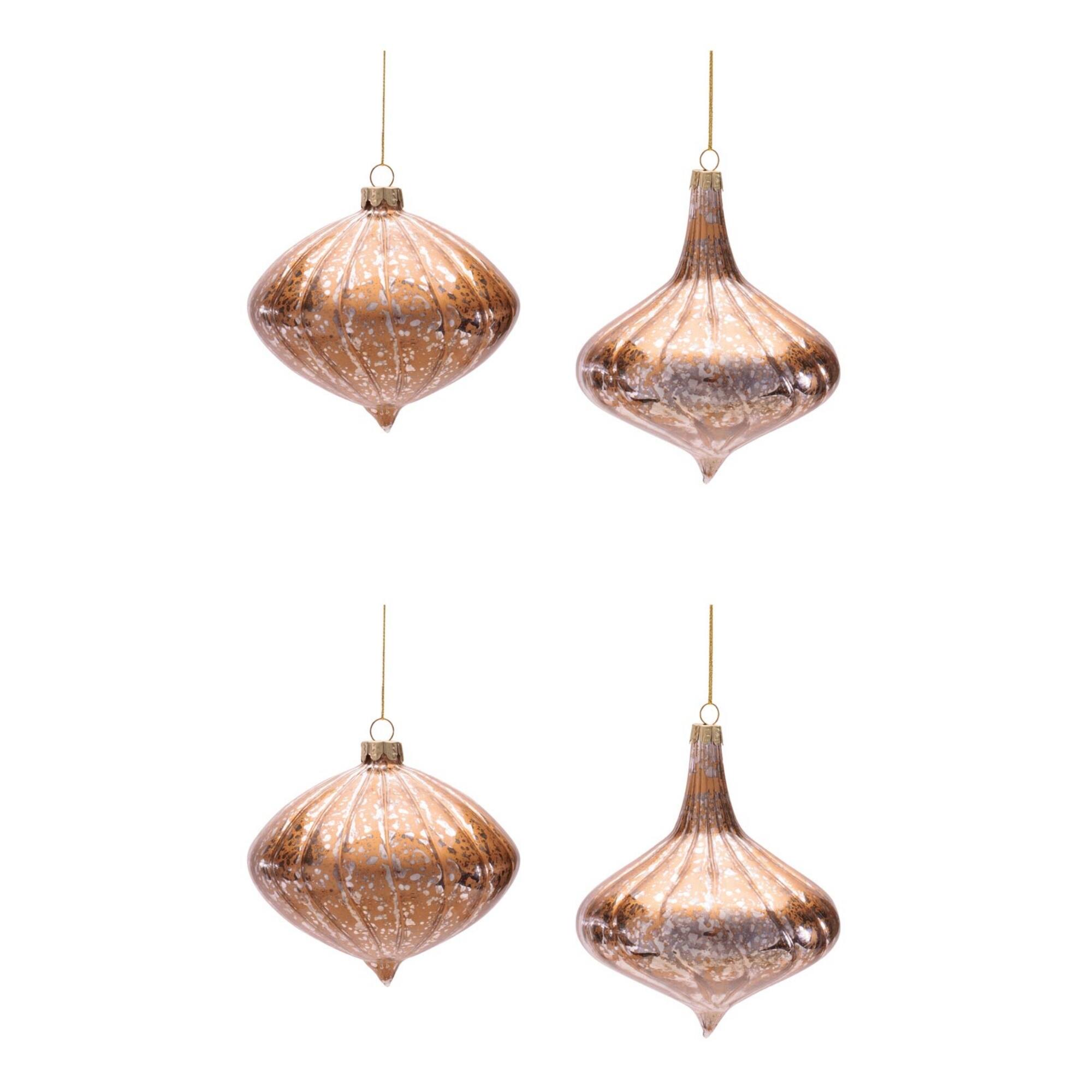 Melrose Brown Glass Ornament Set