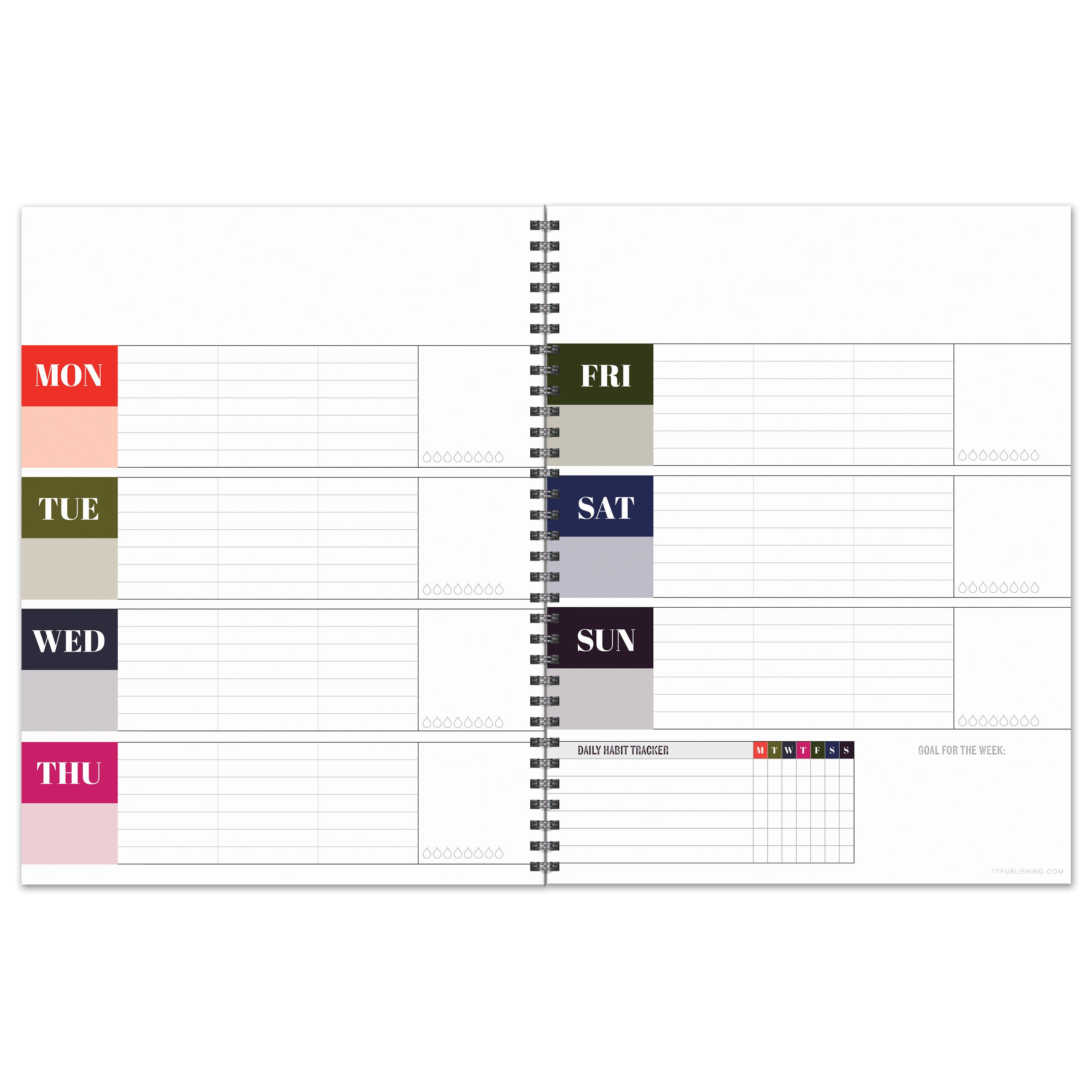 TF Publishing Large Painted Bold Undated Spiral Planner
