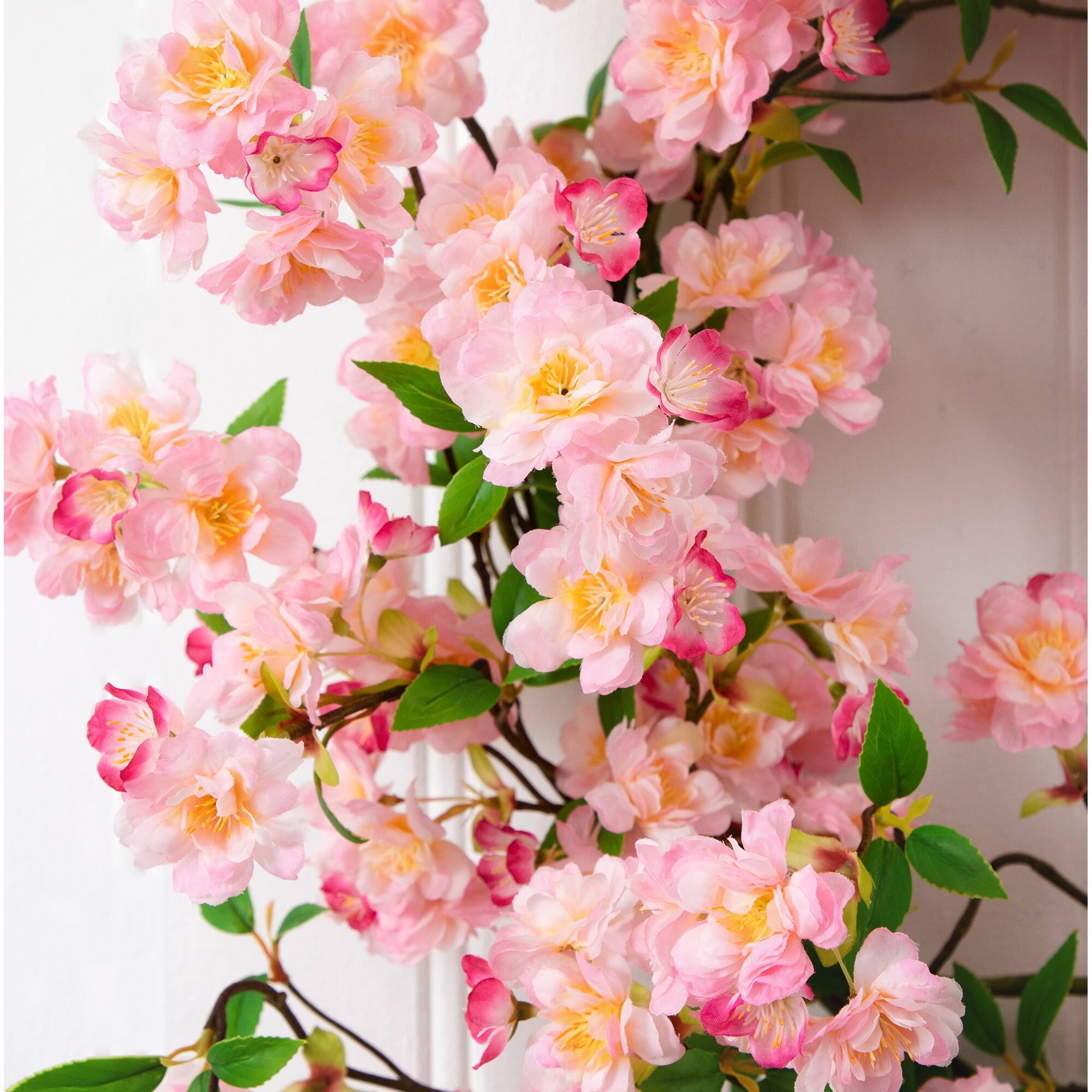 30" Artificial Pink Cherry Blossom Wreath