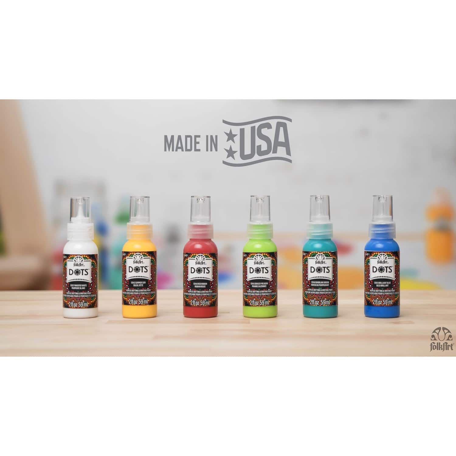 12 Pack: FolkArt® Dots™ Acrylic Dotting & Writing Paint