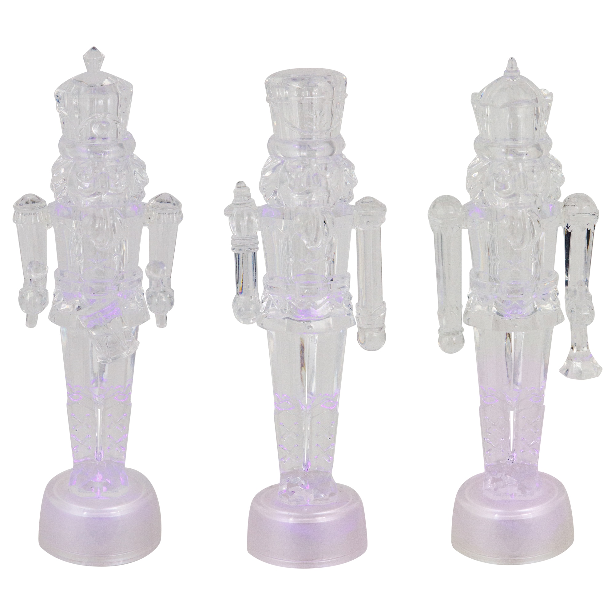 7.5" LED Icy Crystal Nutcracker Christmas Figurine Set By Northlight in Clear | Michaels®