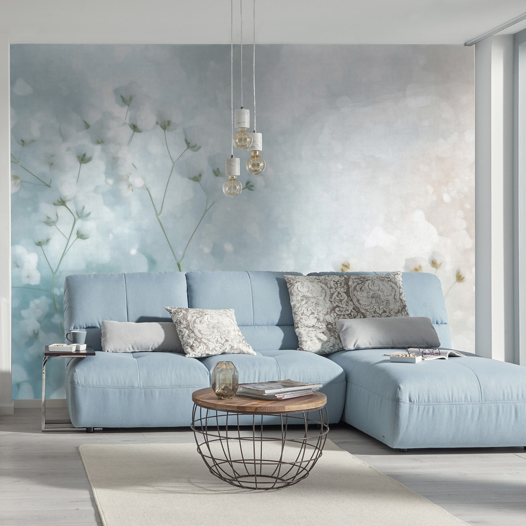 Designs Direct Cotton Haze Blue Wall Mural