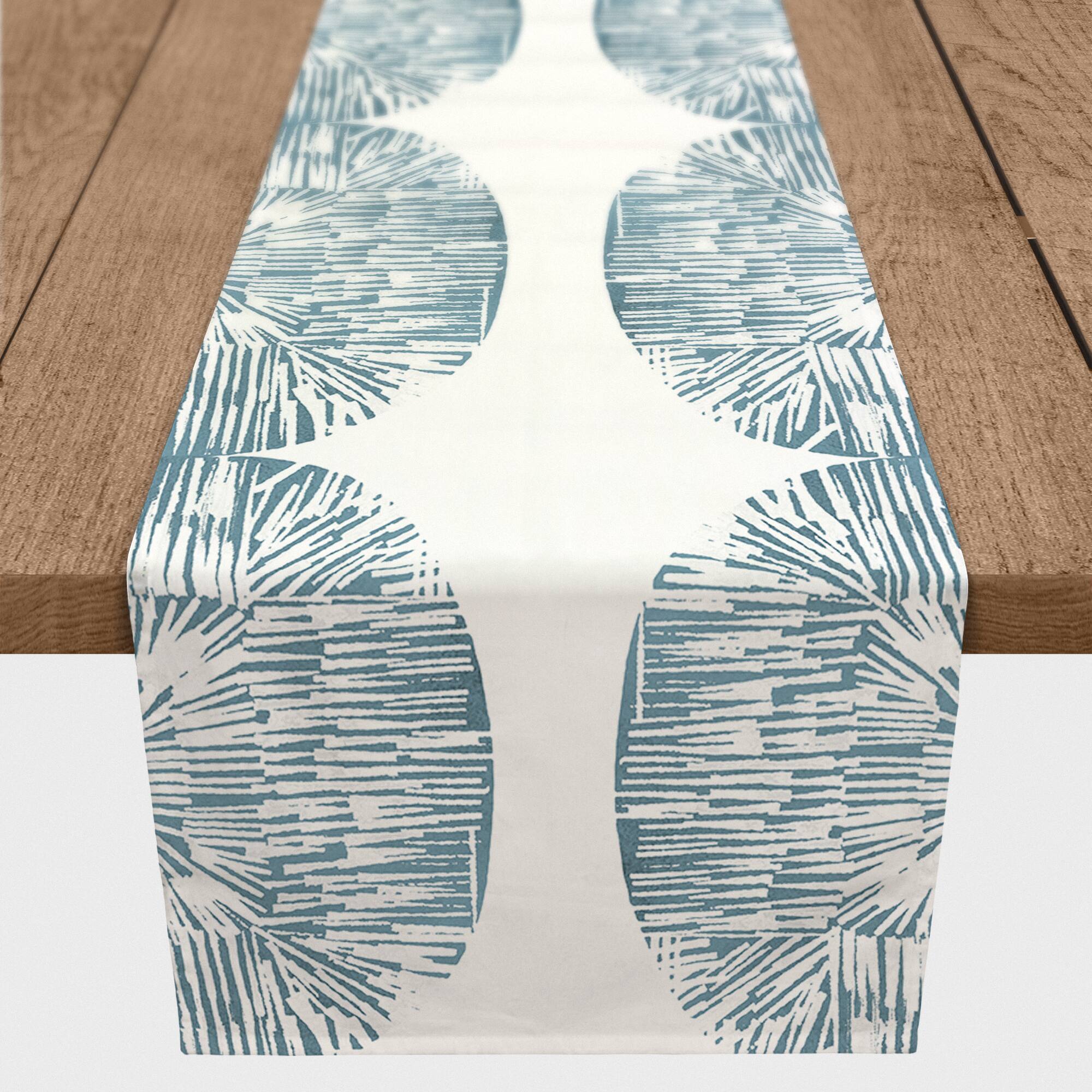90" Abstract Shell Shape Cotton Twill Runner