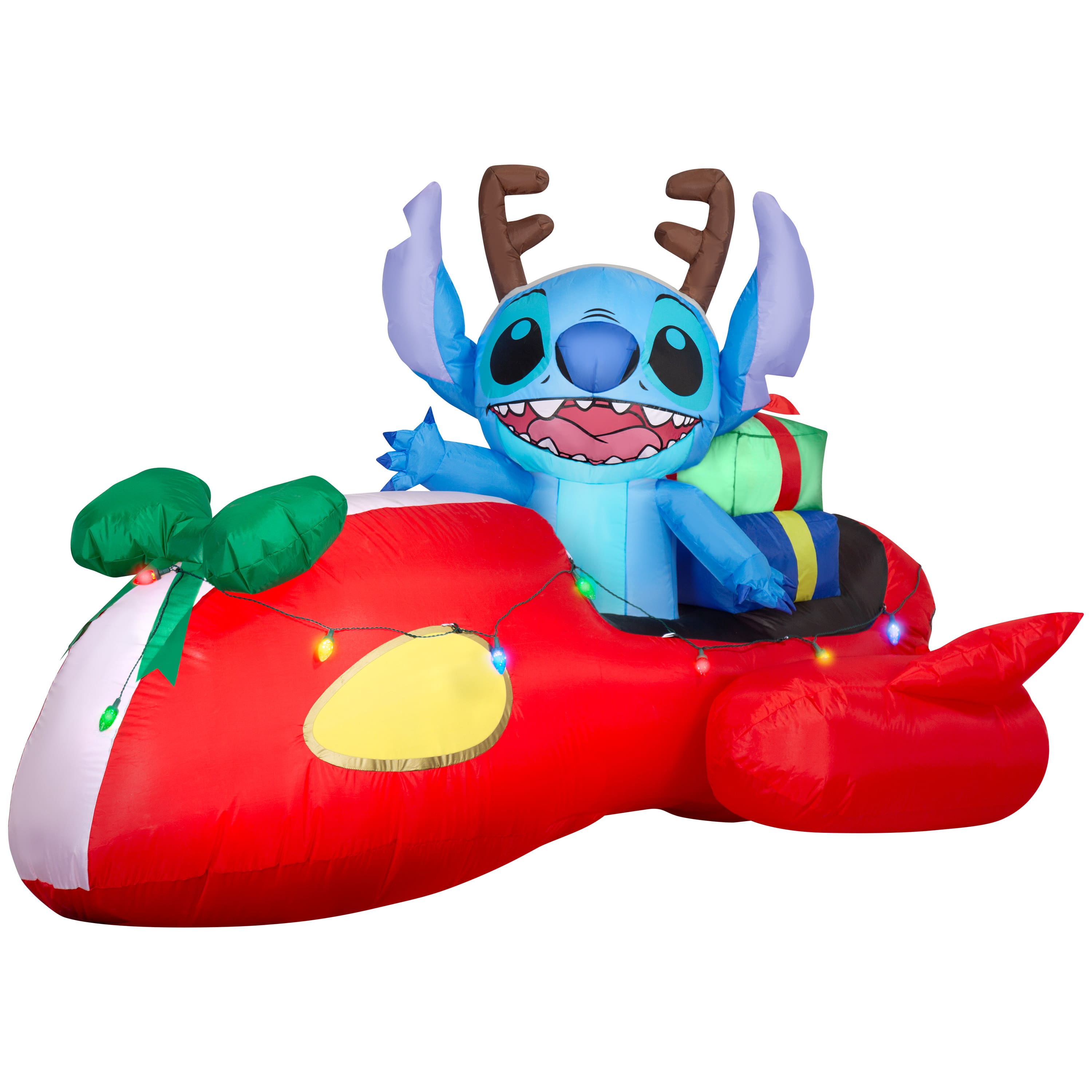 4ft. Airblown® Disney® Inflatable Stitch in Red Speeder Car with Light String Christmas Décor